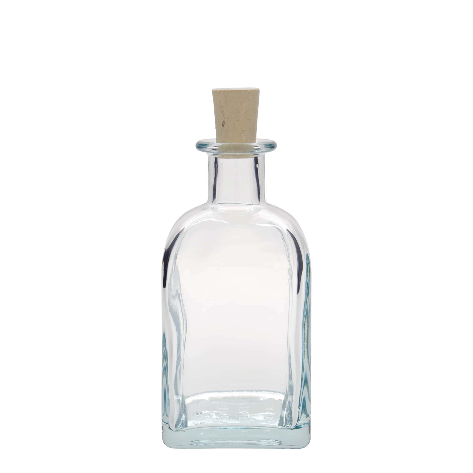 350 ml Glasflasche Apotheker Carré, quadratisch, Mündung: Kork