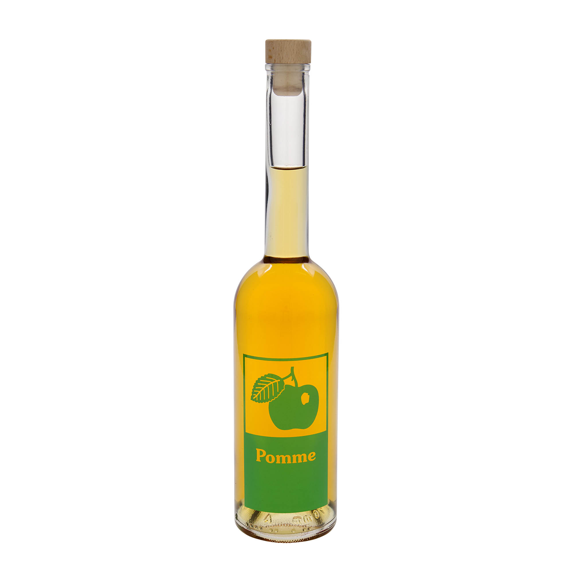 500 ml Glasflasche 'Opera', Motiv: Pomme, Mündung: Kork