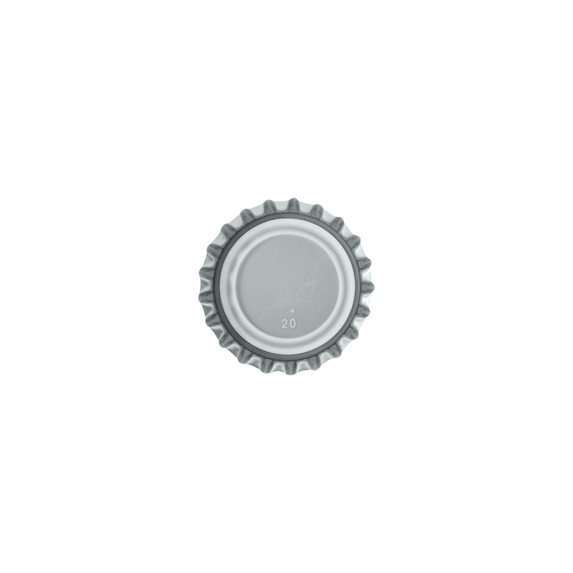 Kronkorken 26 mm, Metall, silber Kronkorken 26 mm, Metall, silber