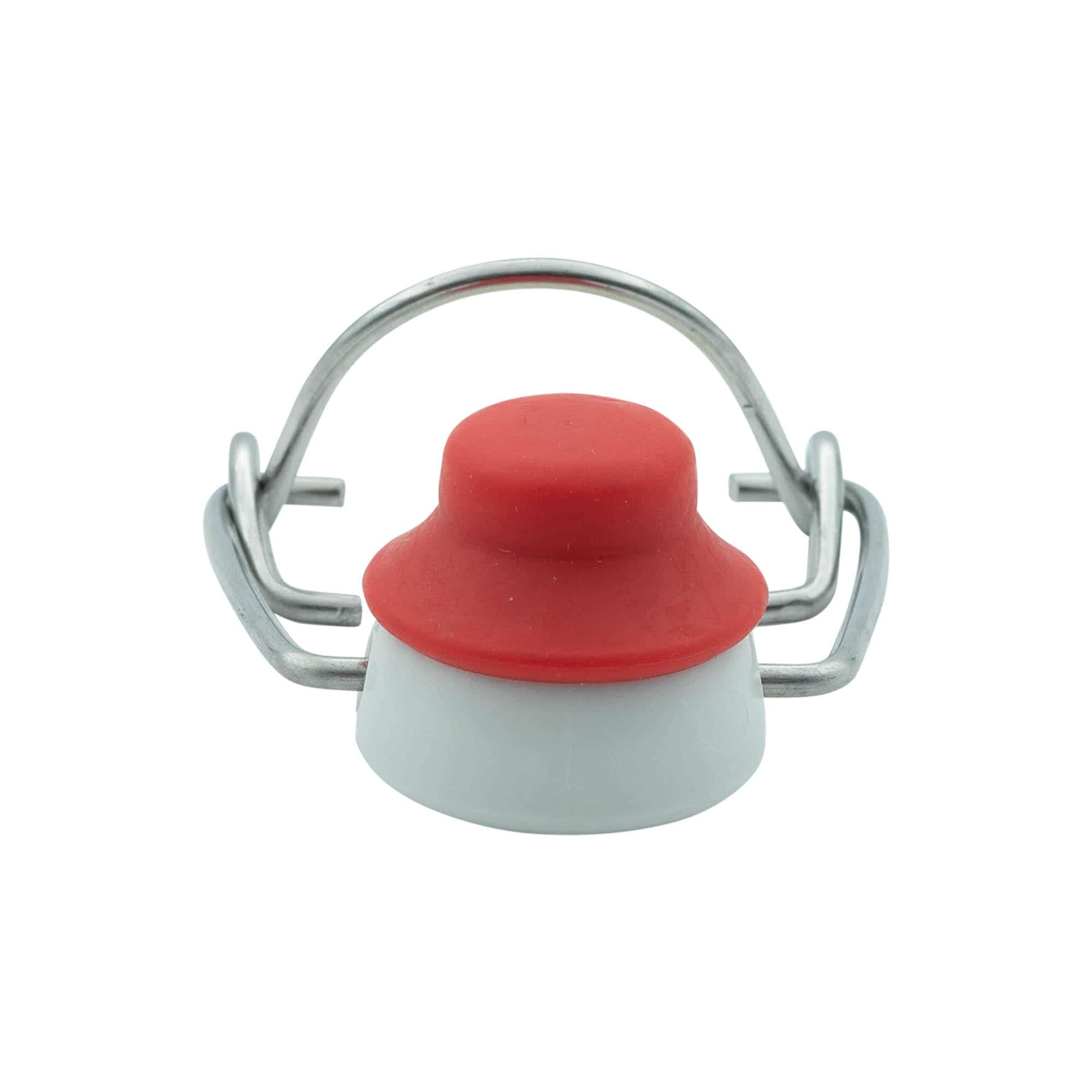 Bügelverschluss Sondergröße, Kunststoff, rot-weiß Bügelverschluss Sondergröße, Kunststoff, rot-weiß