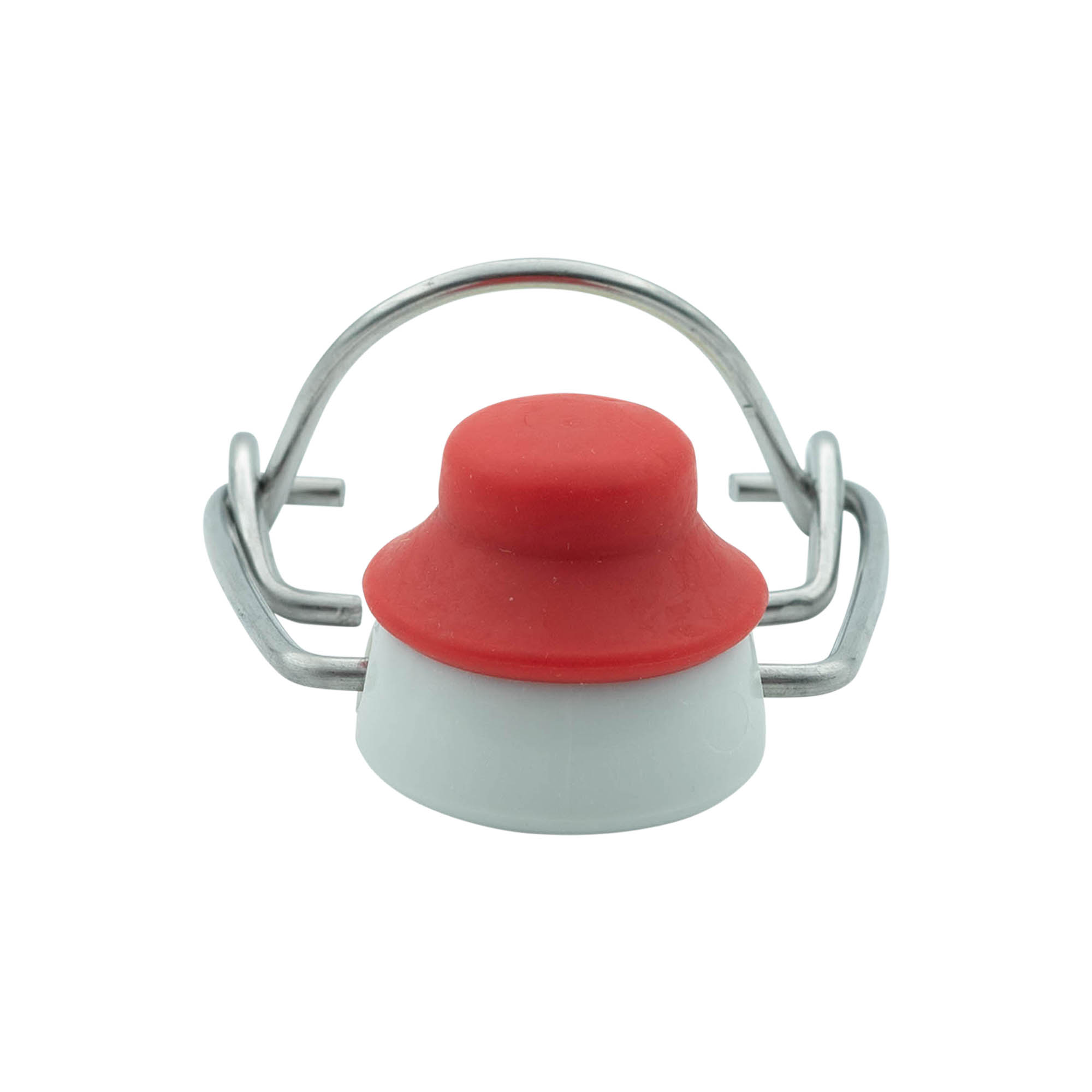 Bügelverschluss Sondergröße, Kunststoff, rot-weiß Bügelverschluss Sondergröße, Kunststoff, rot-weiß