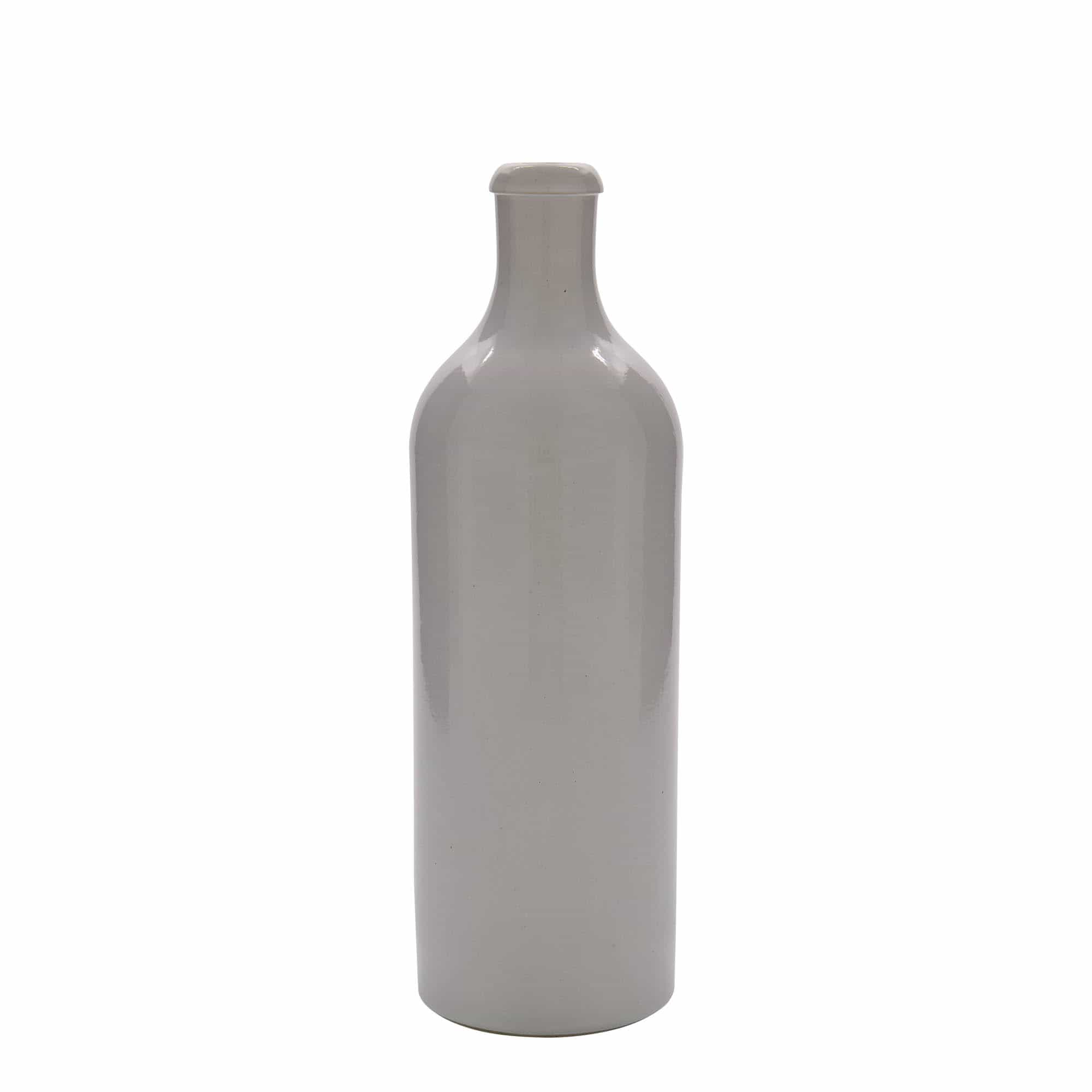 750 ml Tonkrug, Steinzeug, weiss, Mündung: Kork 750 ml Tonkrug, Steinzeug, weiss, Mündung: Kork