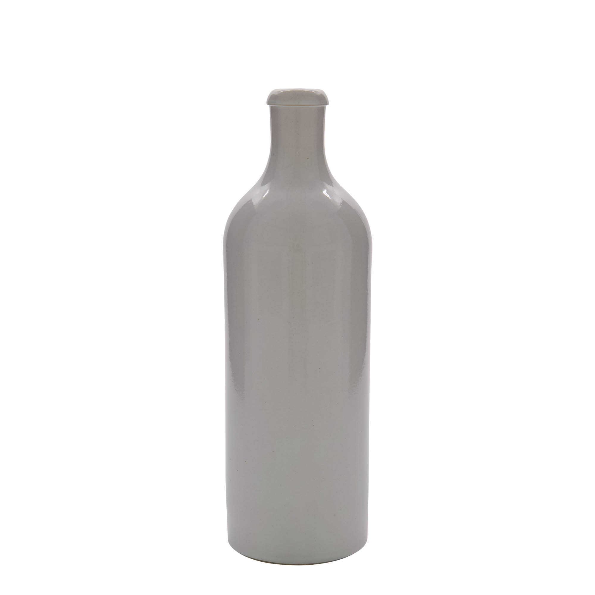 750 ml Tonkrug, Steinzeug, weiss, Mündung: Kork