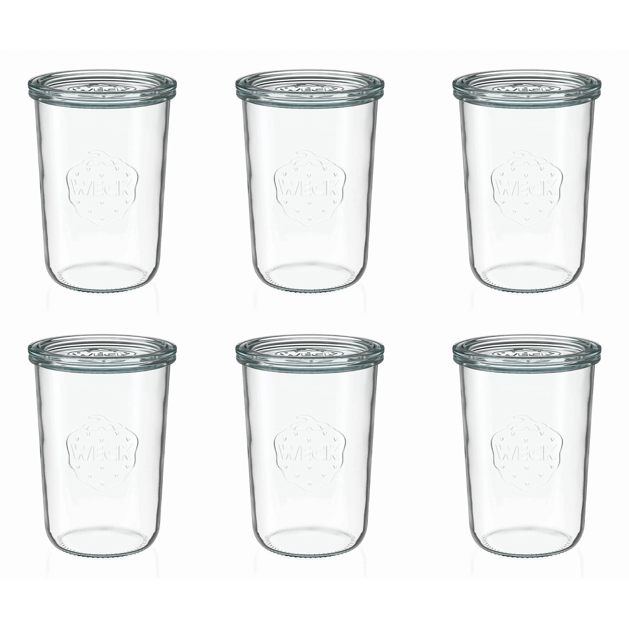 6x 850 ml WECK-Sturzglas mit Glasdeckel RR 100