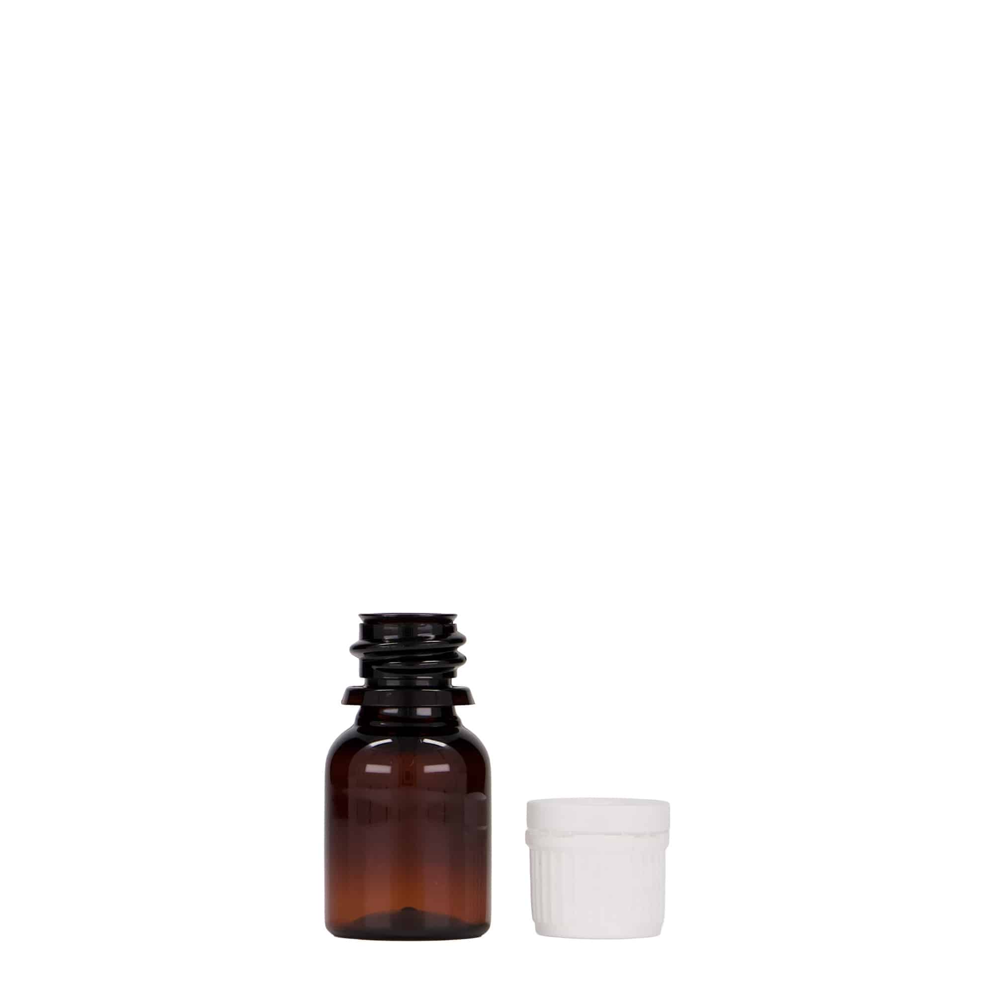 10 ml PET-Medizinflasche «Easy Living», braun, Kunststoff, Mündung: DIN 18