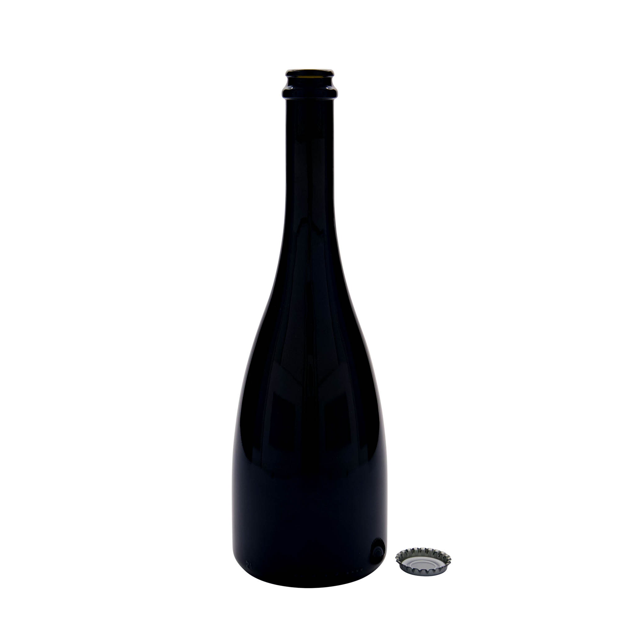 750 ml Bier-/Sektflasche «Tosca», Glas, antikgrün, Mündung: Kronkorken