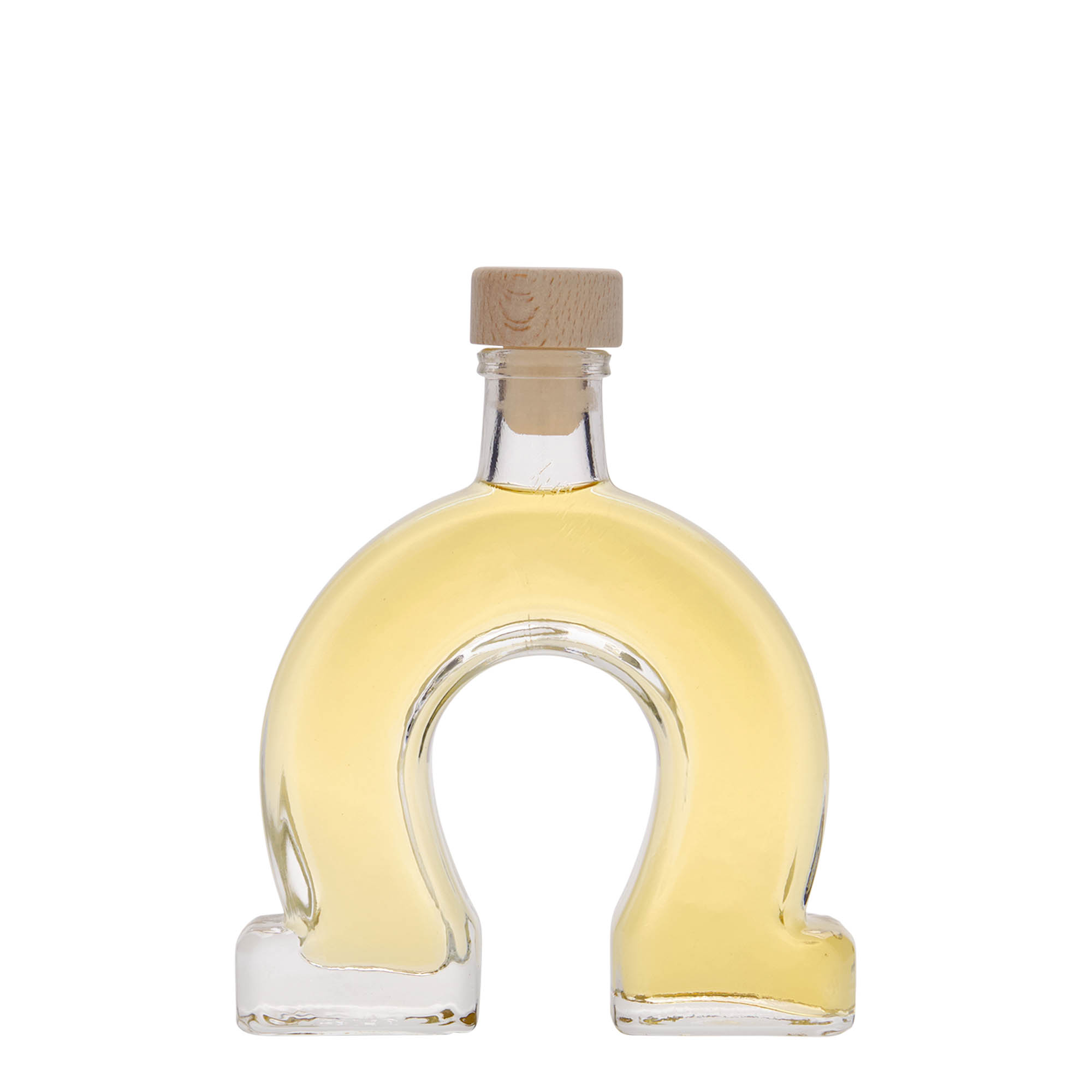 100 ml Glasflasche 'Hufeisen', Mündung: Kork 100 ml Glasflasche 'Hufeisen', Mündung: Kork