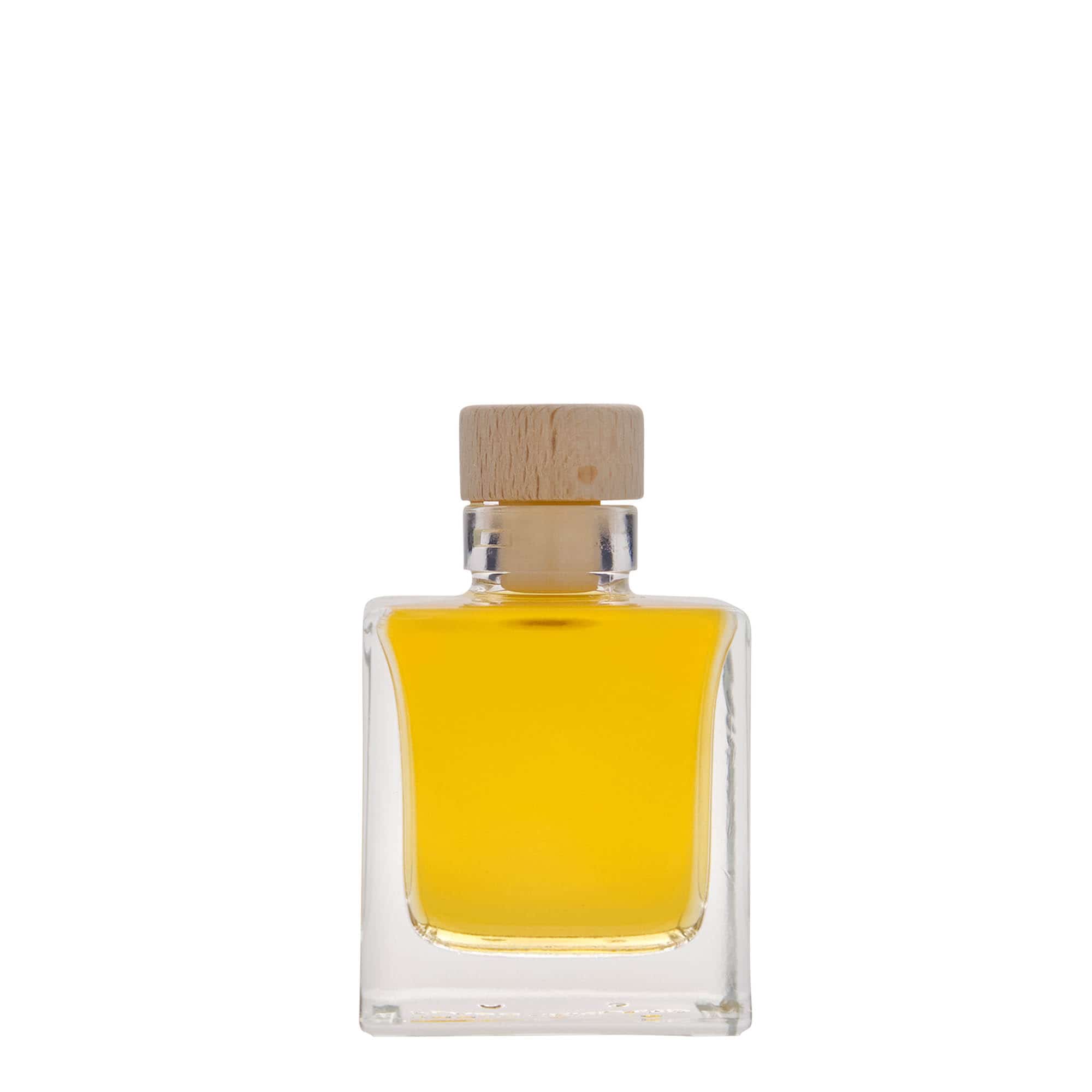 100 ml Glasflasche «Cube», quadratisch, Mündung: Kork