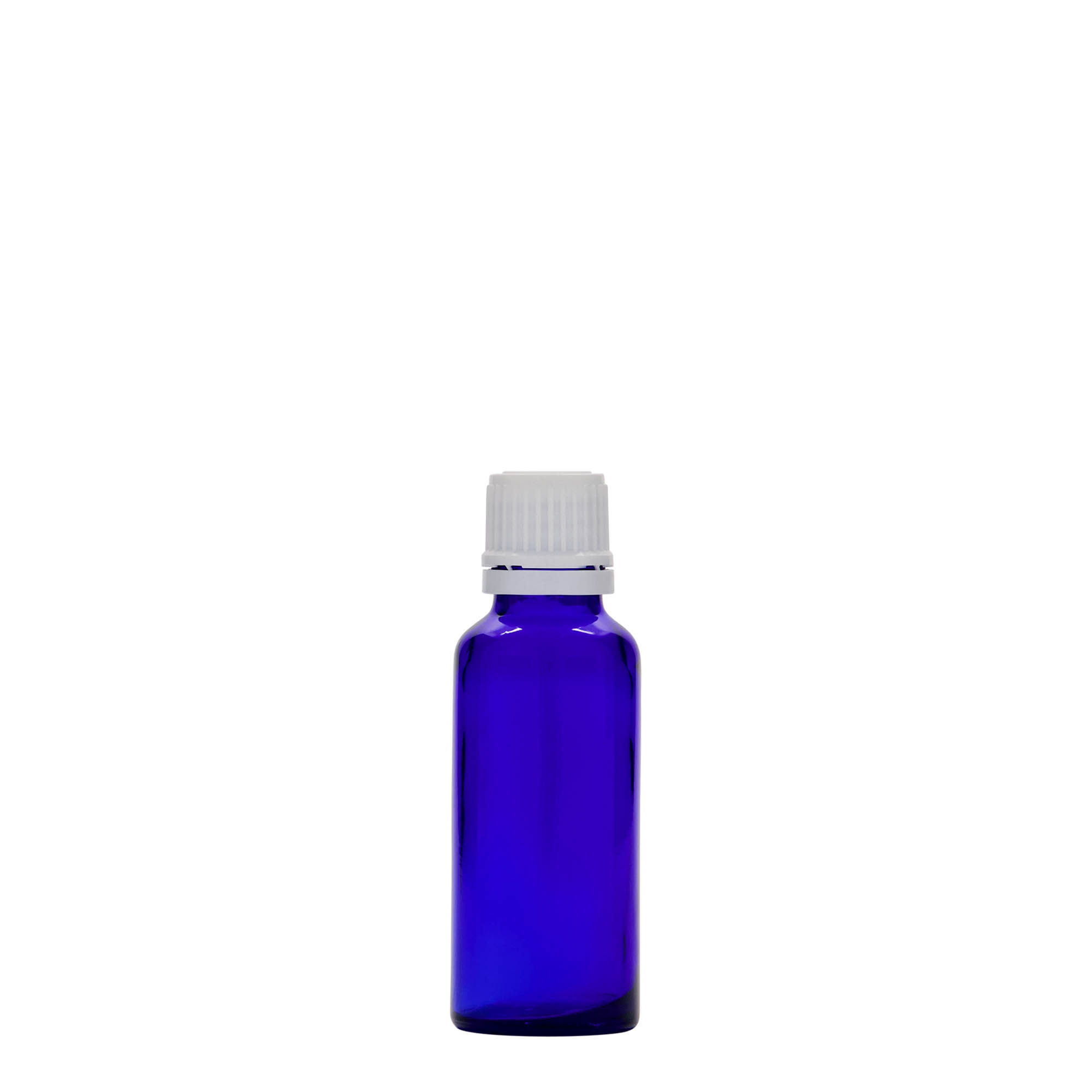 30 ml Medizinflasche, Glas, royalblau, Mündung: DIN 18 30 ml Medizinflasche, Glas, royalblau, Mündung: DIN 18