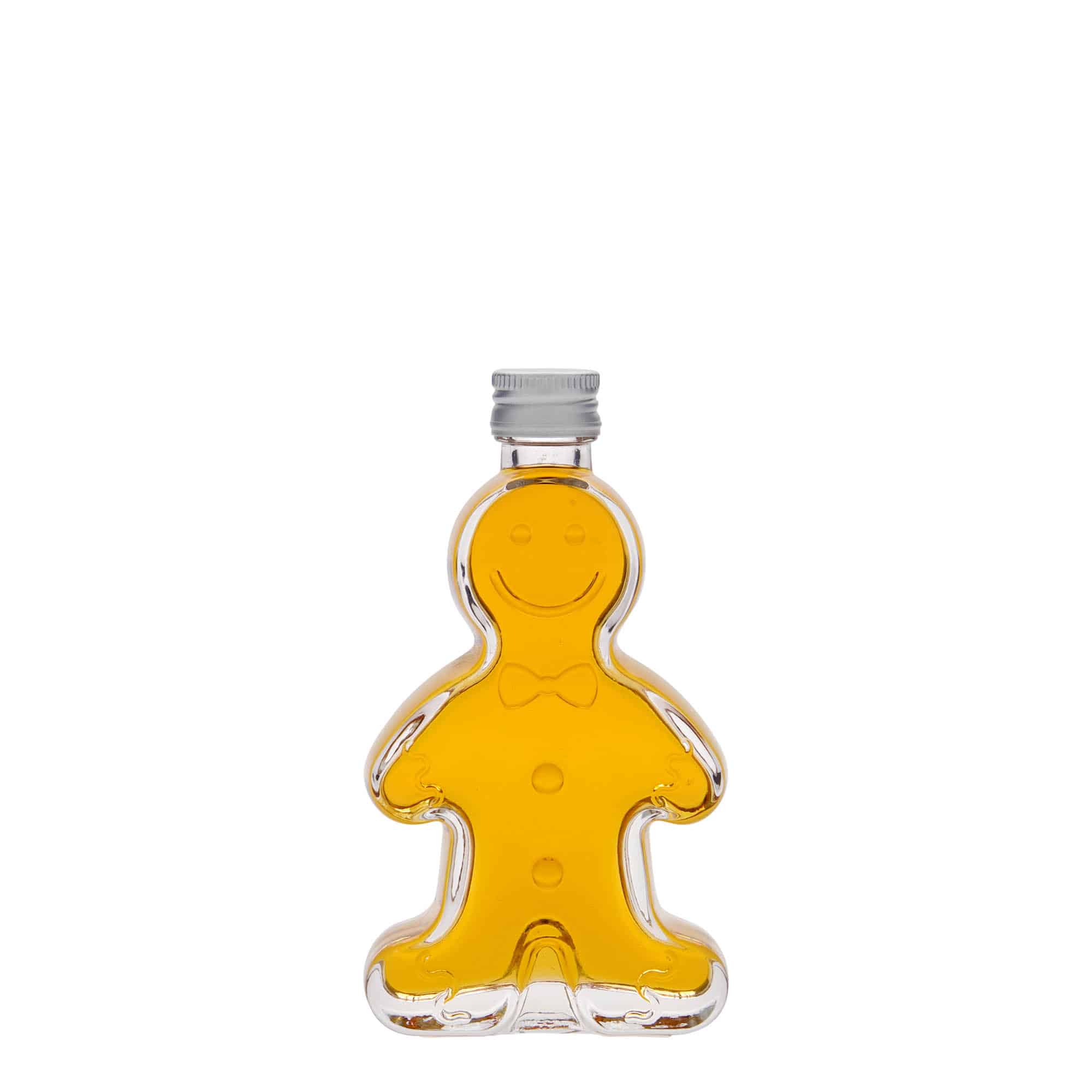 50 ml Glasflasche «Lebkuchenmann», Mündung: PP 18
