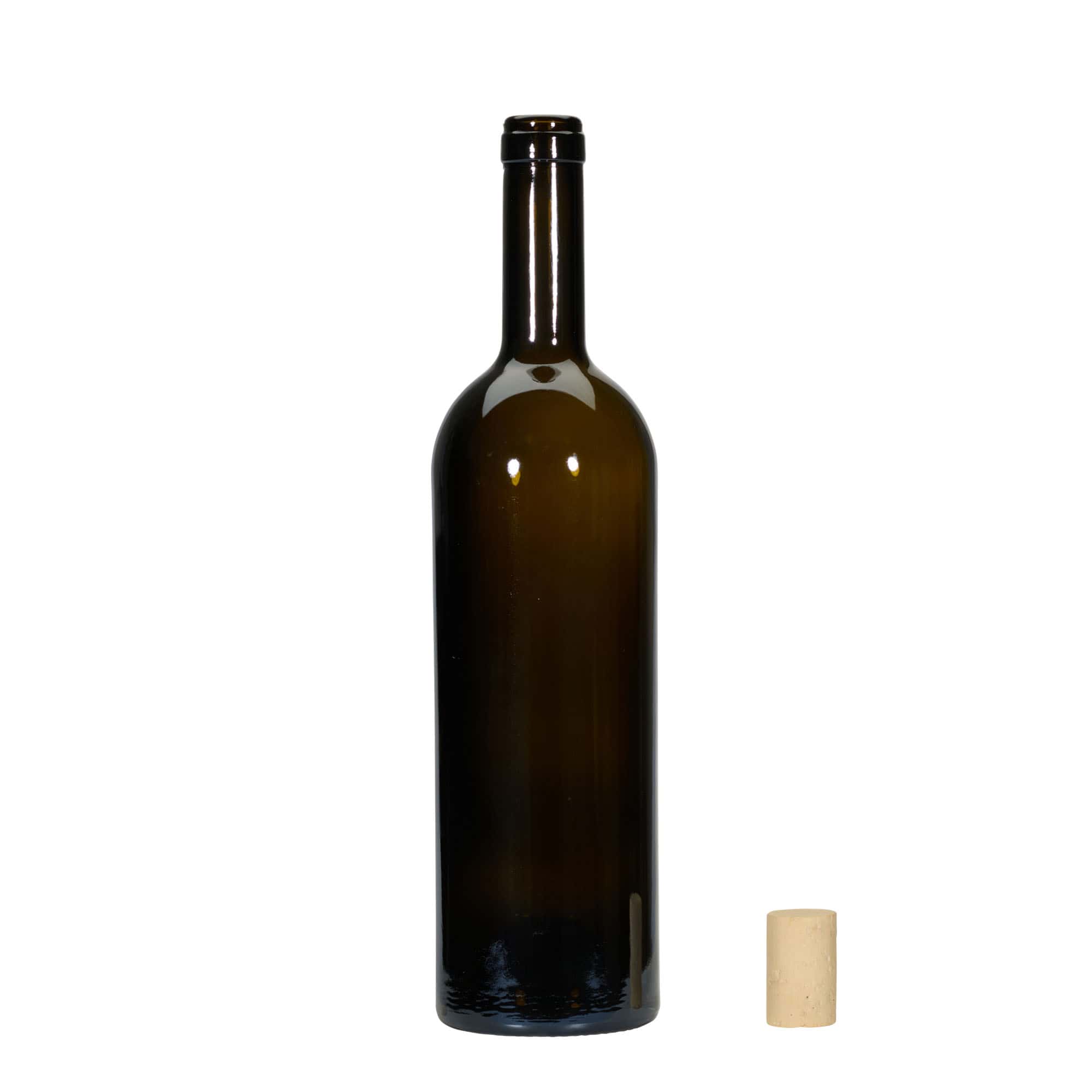 750 ml Weinflasche «Golia», antikgrün, Mündung: Kork