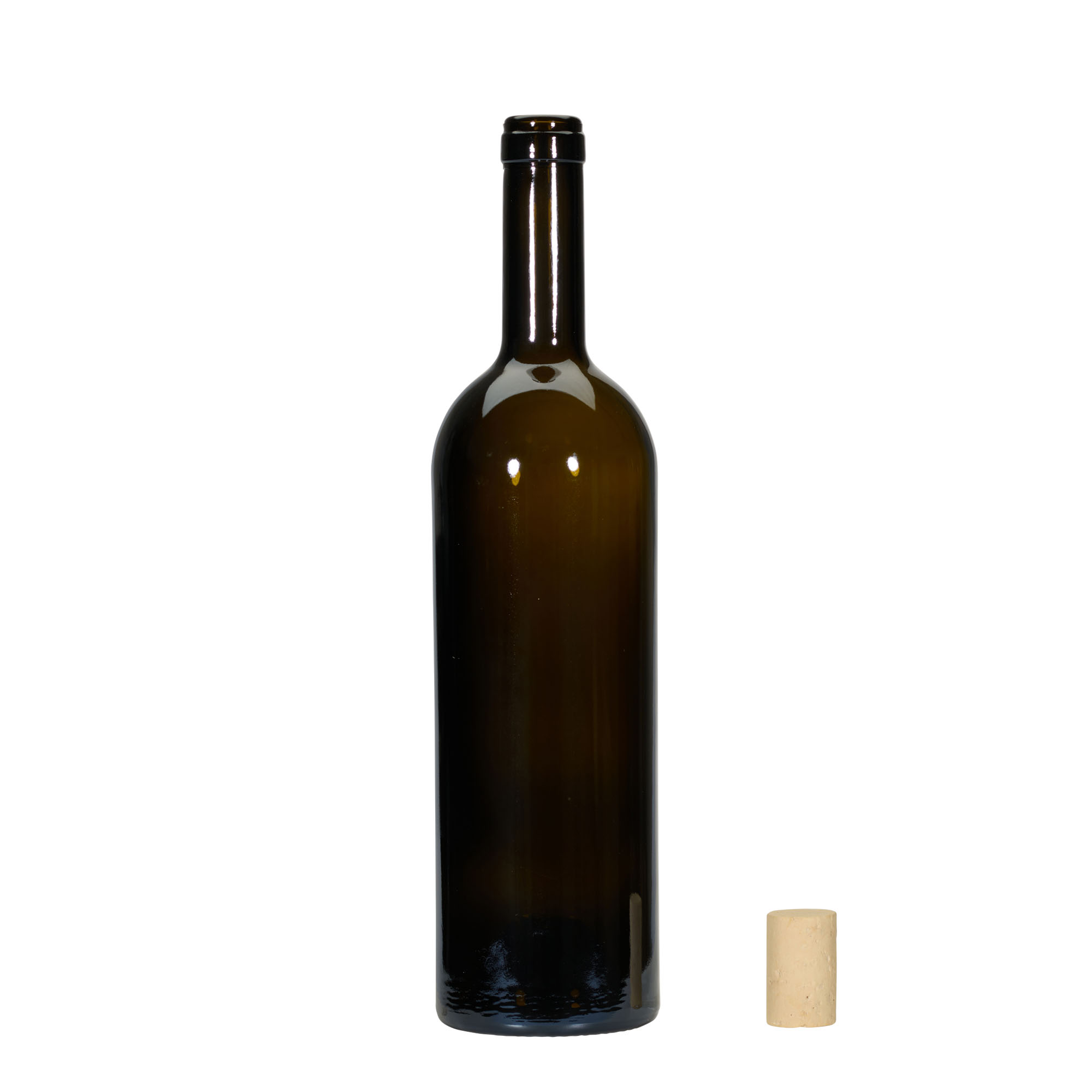 750 ml Weinflasche «Golia», antikgrün, Mündung: Kork
