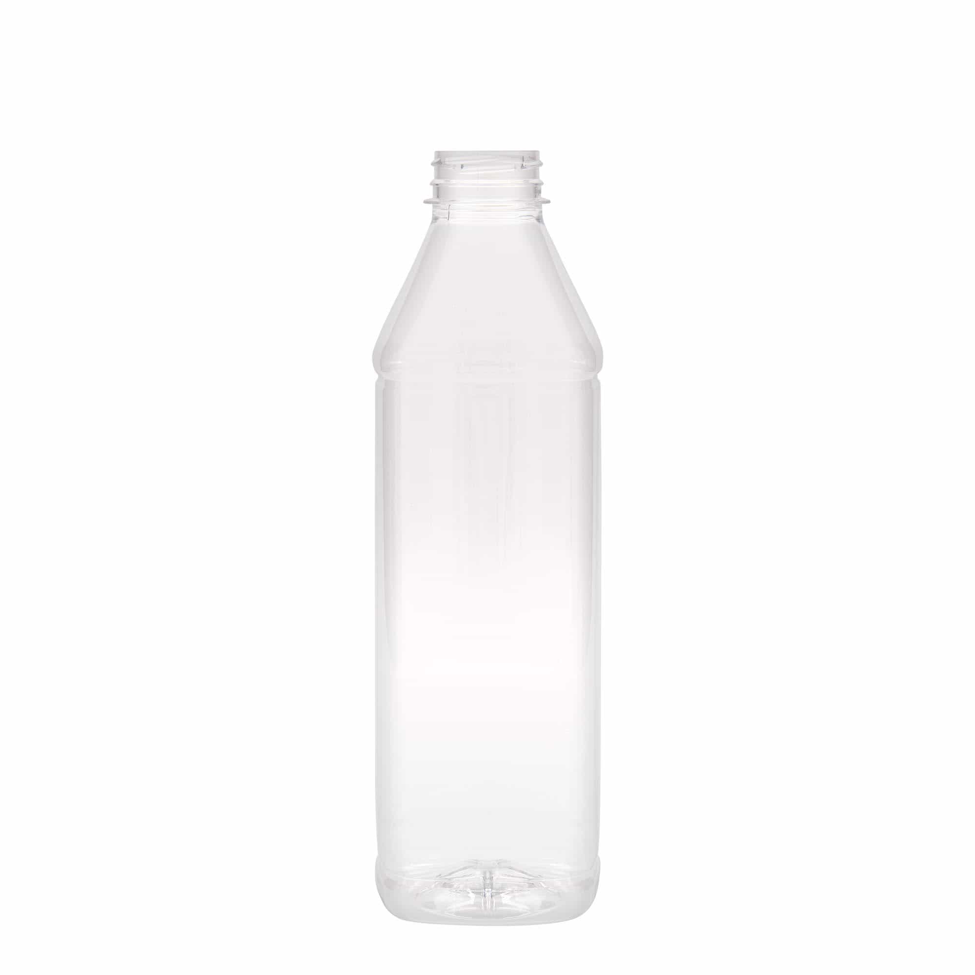 1.000 ml PET-Flasche 'Milk and Juice Carré', quadratisch, Kunststoff, Mündung: 38 mm 1.000 ml PET-Flasche 'Milk and Juice Carré', quadratisch, Kunststoff, Mündung: 38 mm