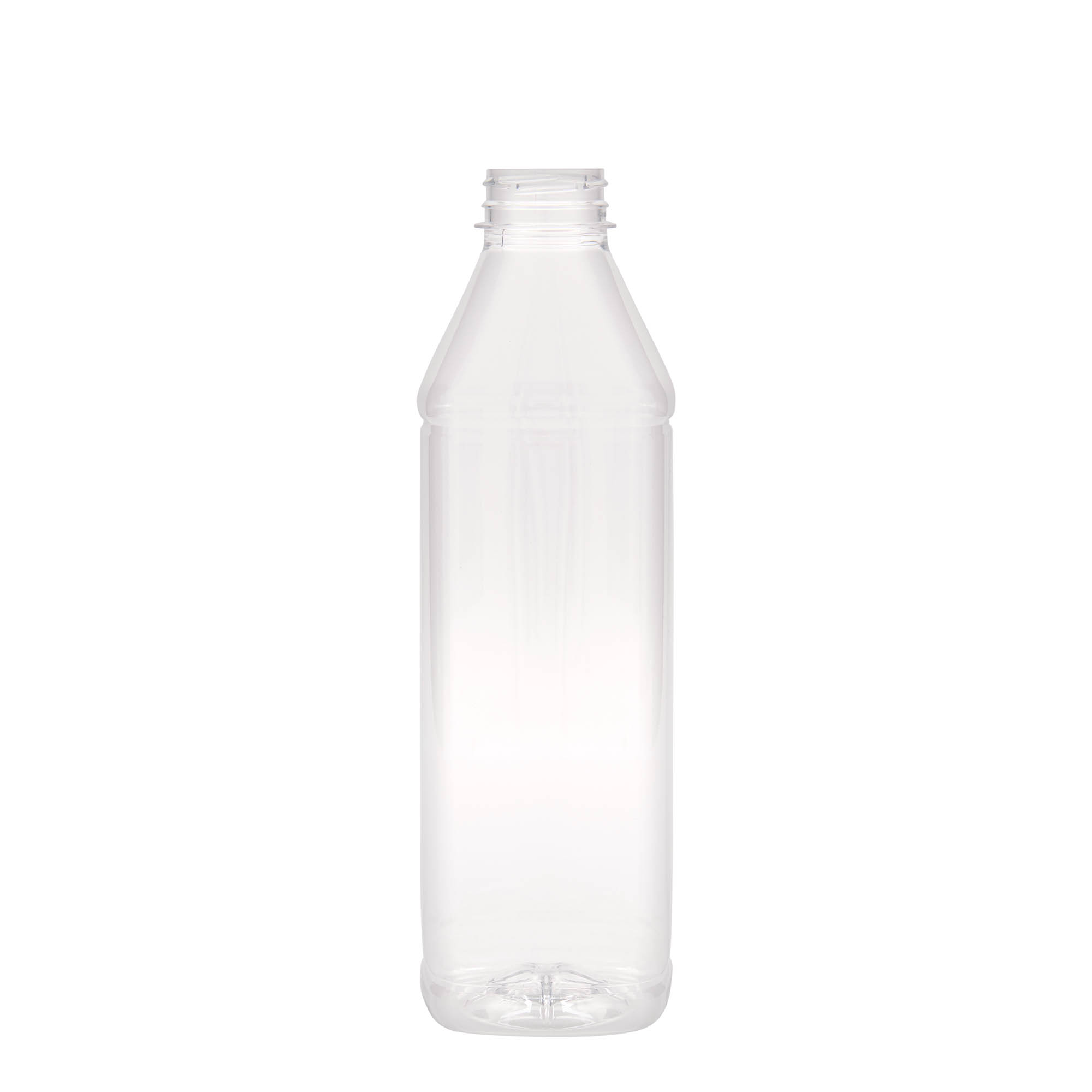 1.000 ml PET-Flasche 'Milk and Juice Carré', quadratisch, Kunststoff, Mündung: 38 mm 1.000 ml PET-Flasche 'Milk and Juice Carré', quadratisch, Kunststoff, Mündung: 38 mm