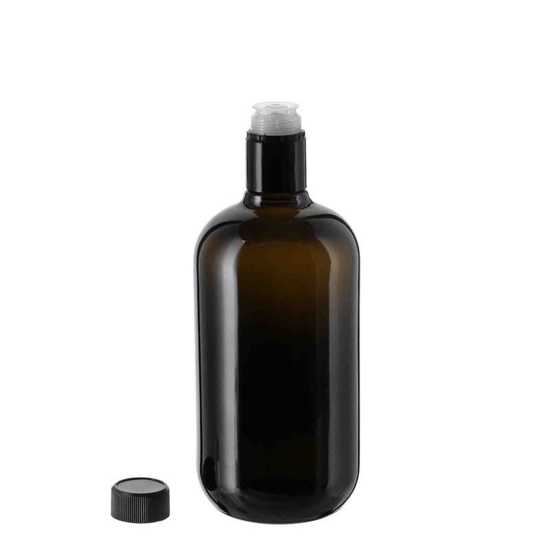 750 ml Essig-/Ölflasche «Biolio», Glas, antikgrün, Mündung: DOP