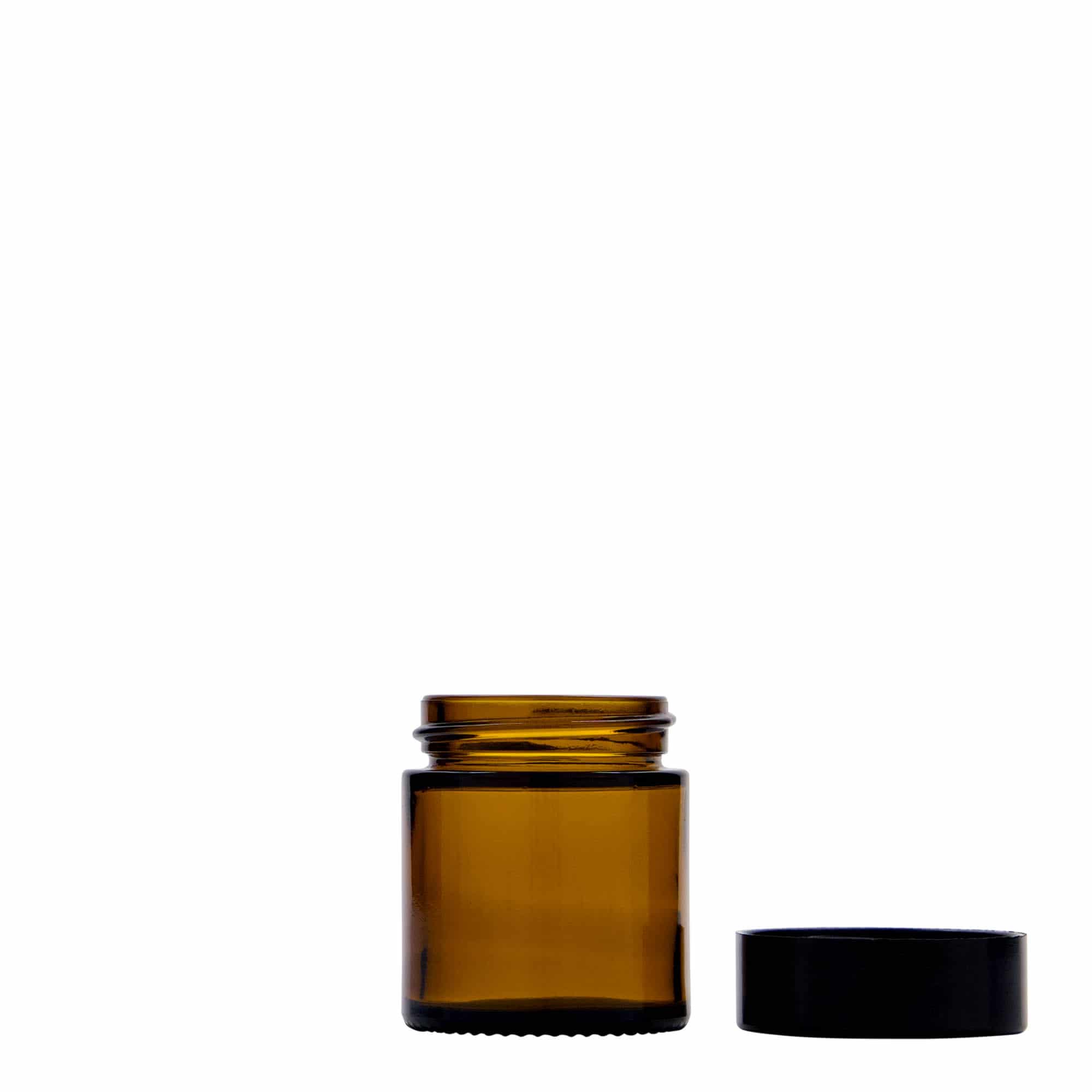 30 ml Tiegel «Brown Line», Glas, braun, Mündung: Schraubverschluss
