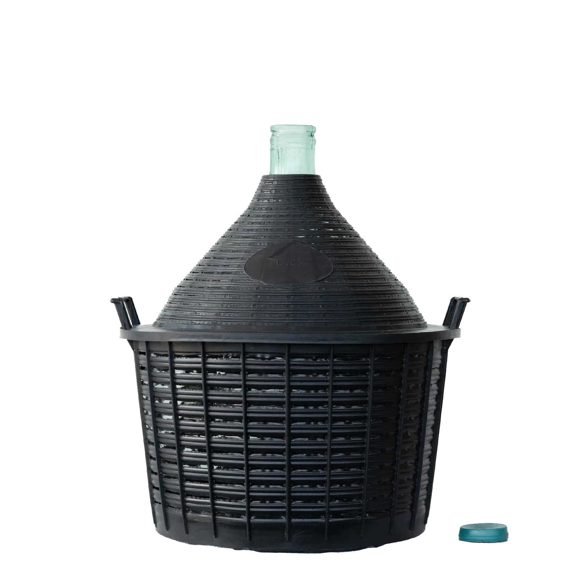 25 l Ballonflasche Enghals, Glas, Mündung: Stülpdeckel