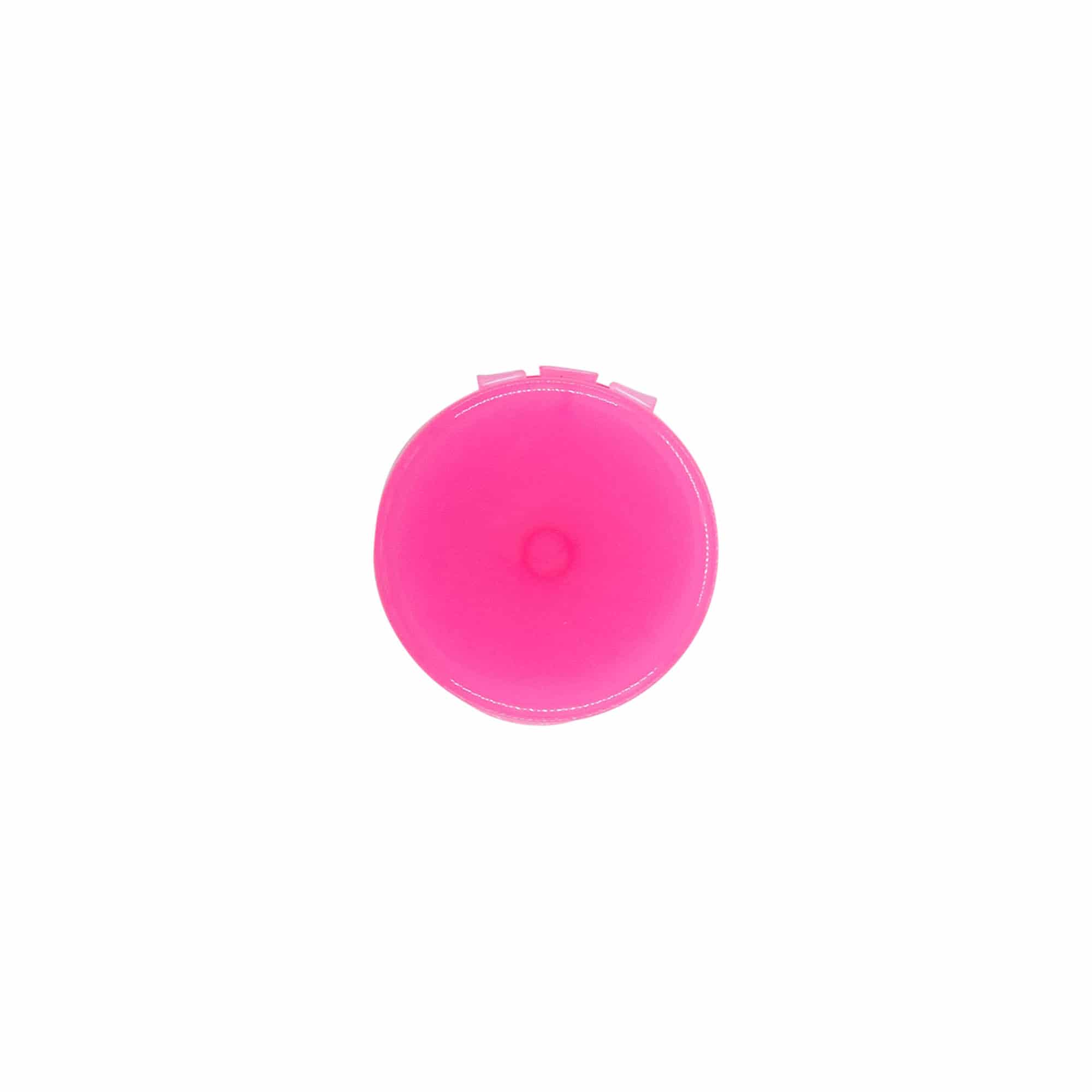 Schraubverschluss Klappscharnier, PP-Kunststoff, pink, für Mündung: 24/410