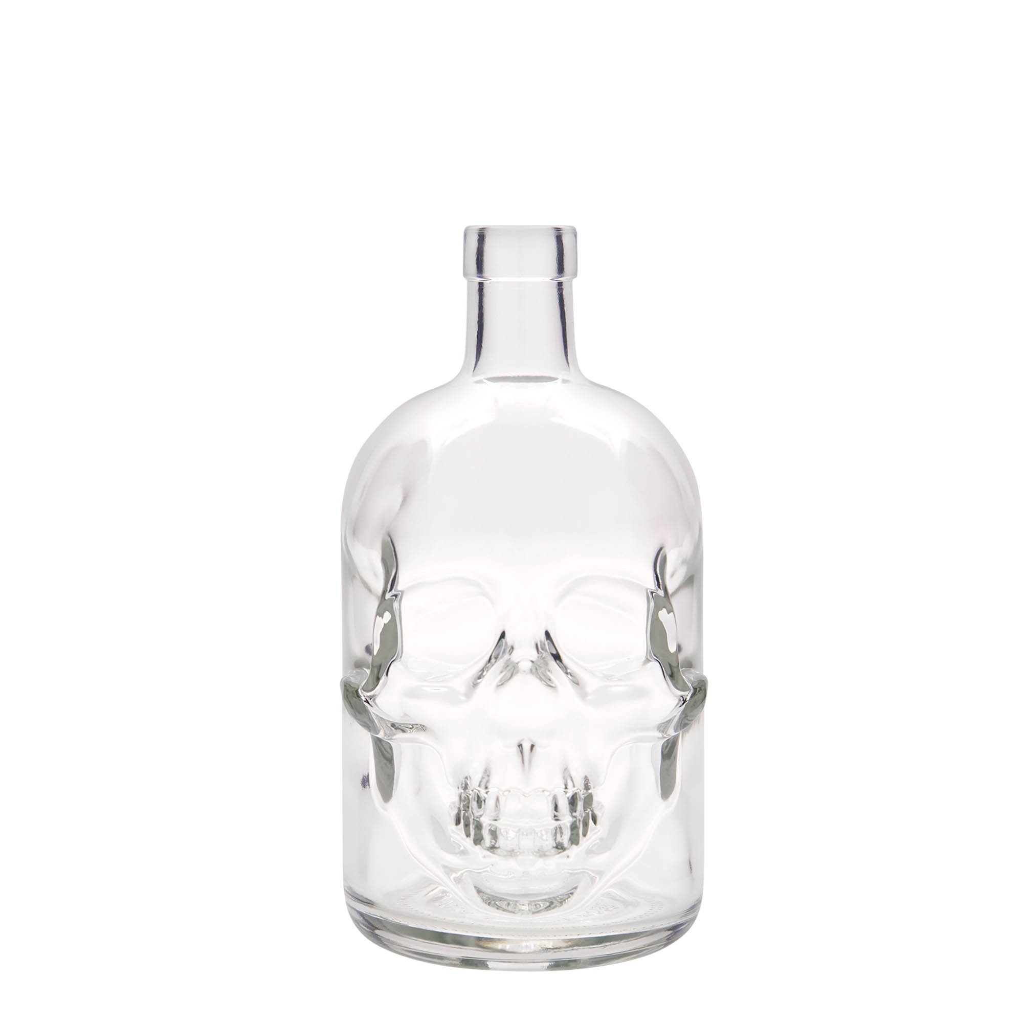 700 ml Glasflasche 'Totenkopf', Mündung: Kork 700 ml Glasflasche 'Totenkopf', Mündung: Kork