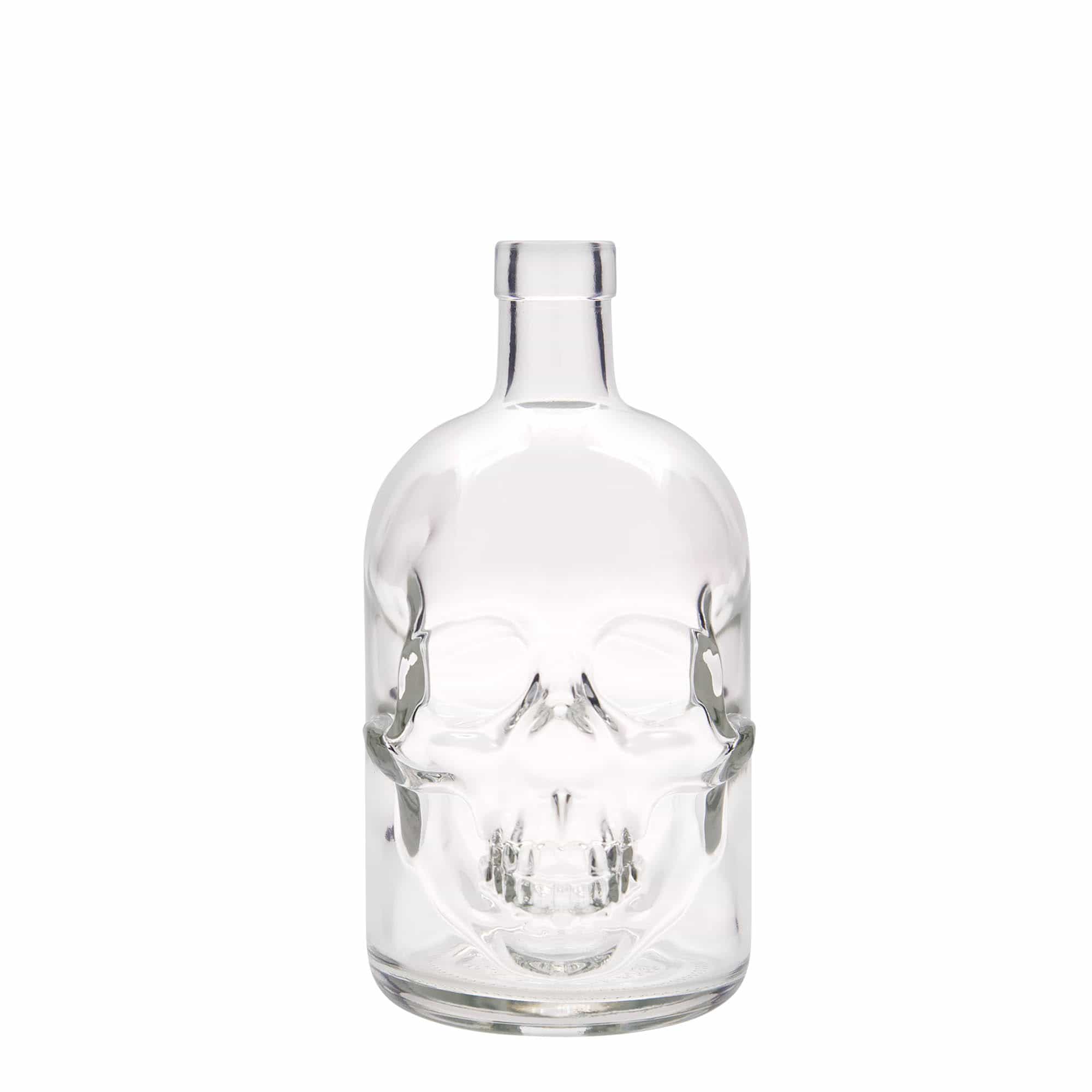 700 ml Glasflasche «Totenkopf», Mündung: Kork