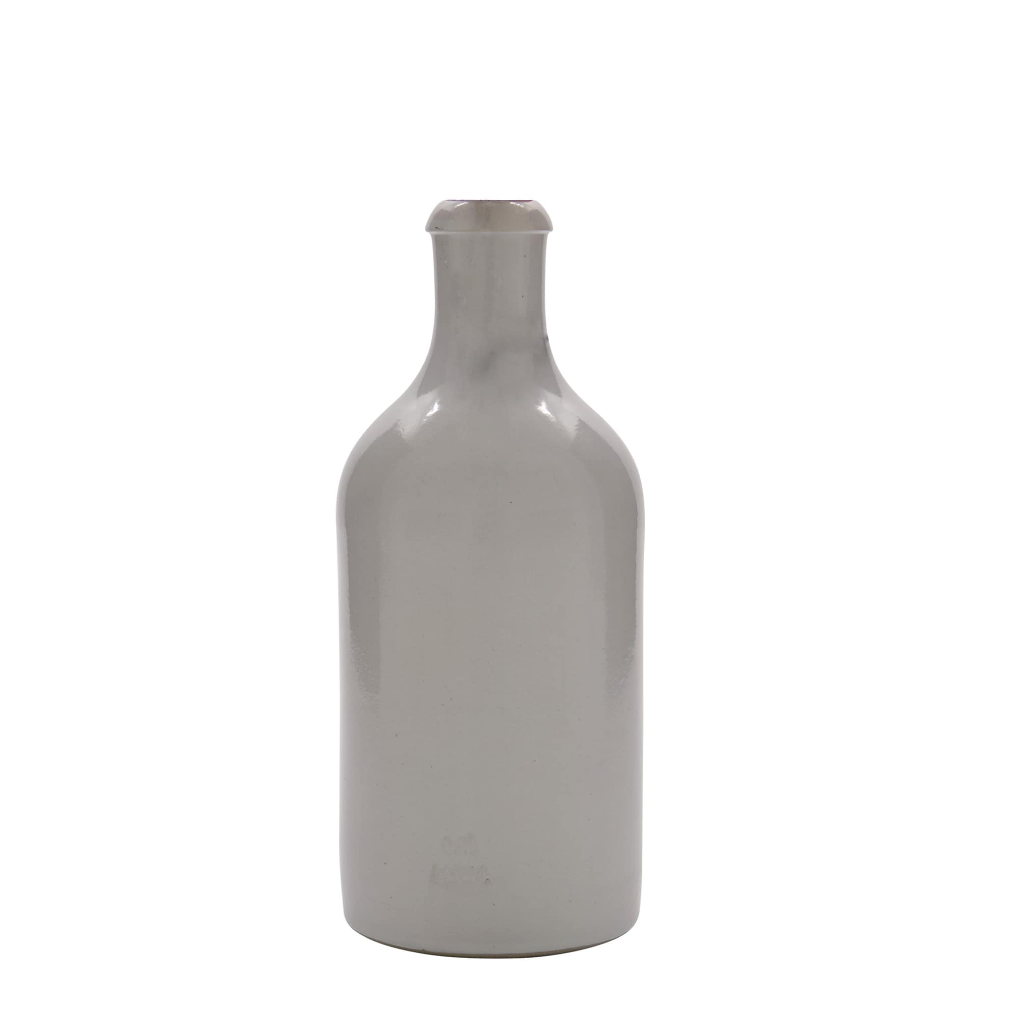 500 ml Tonkrug, Steinzeug, weiss, Mündung: Bügelverschluss