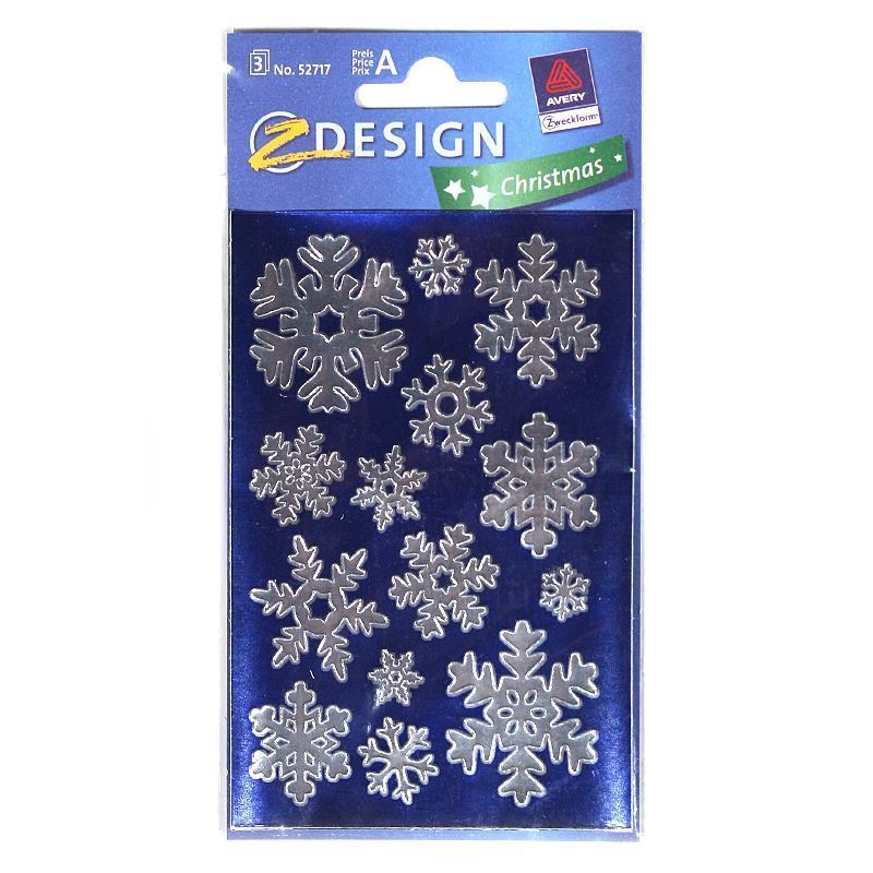 Zweckform Sticker «Schneeflocken», Papier, silber