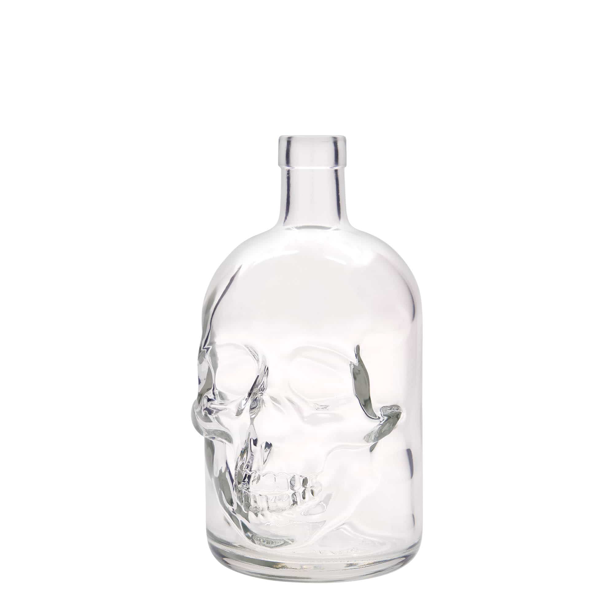 700 ml Glasflasche «Totenkopf», Mündung: Kork