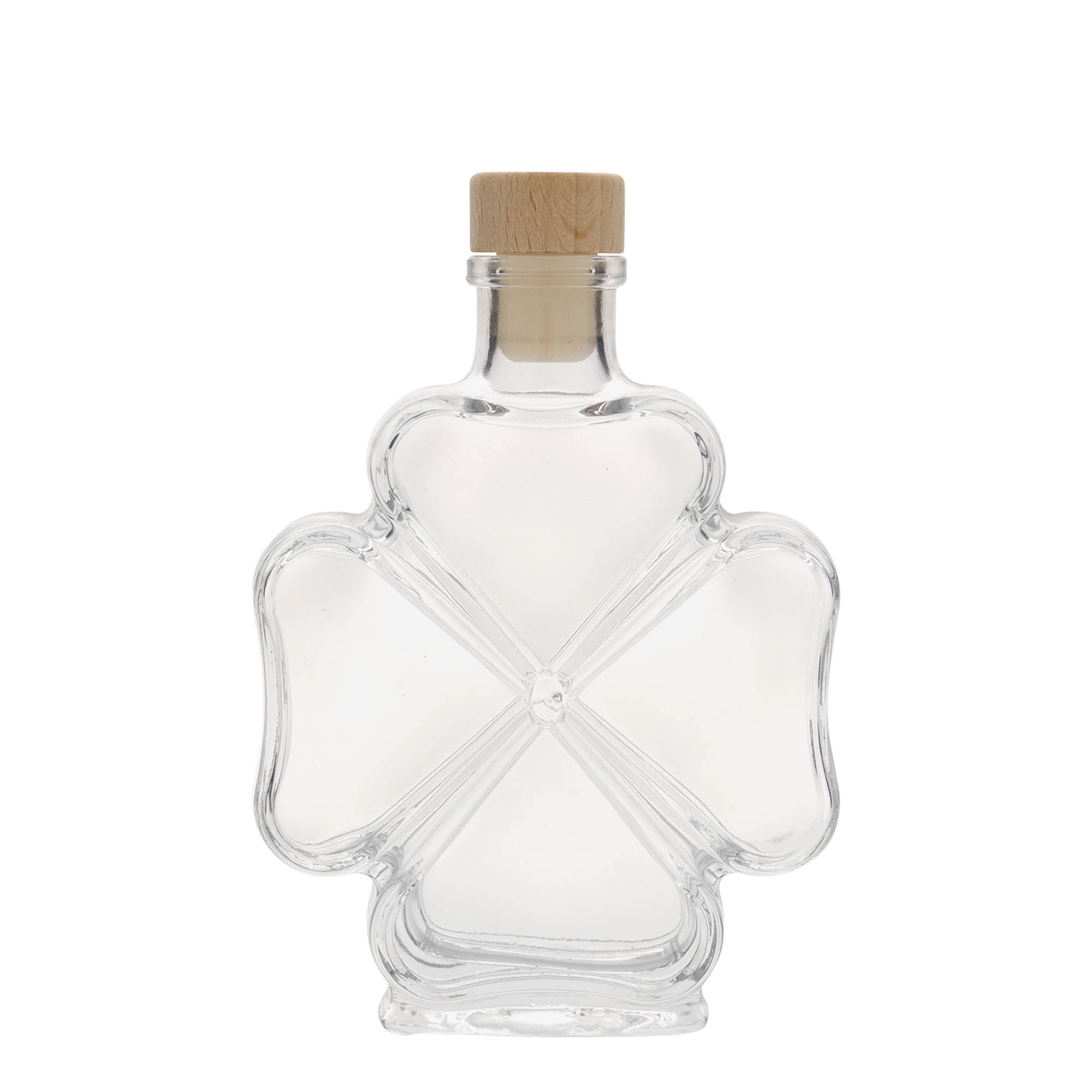200 ml Glasflasche 'Kleeblatt', Mündung: Kork