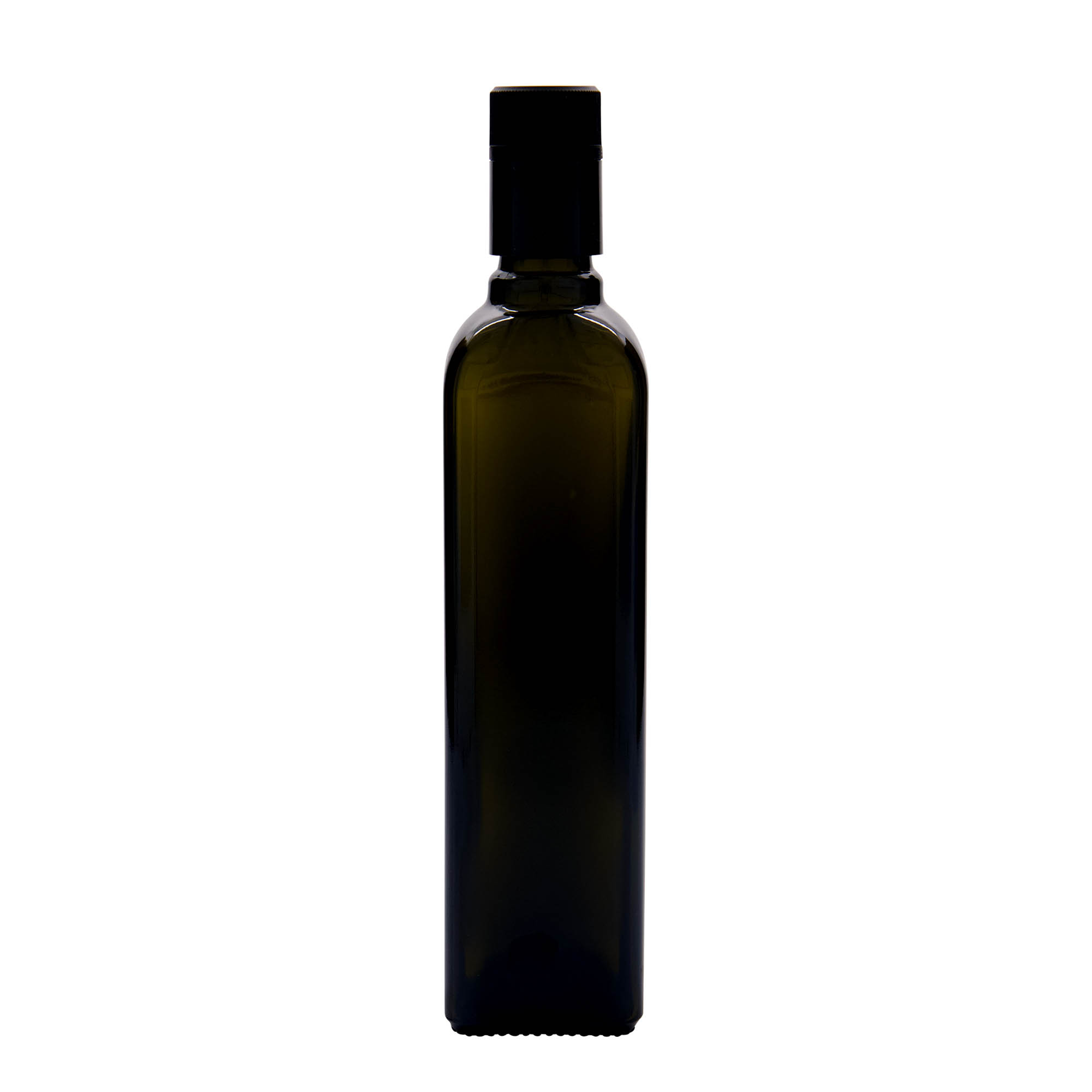 500 ml Essig-/Ölflasche 'Quadra', Glas, quadratisch, antikgrün, Mündung: DOP 500 ml Essig-/Ölflasche 'Quadra', Glas, quadratisch, antikgrün, Mündung: DOP