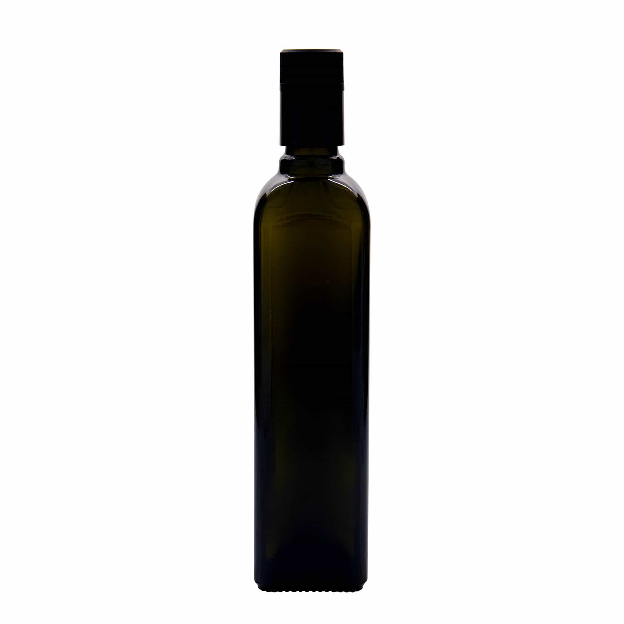 500 ml Essig-/Ölflasche «Quadra», Glas, quadratisch, antikgrün, Mündung: DOP