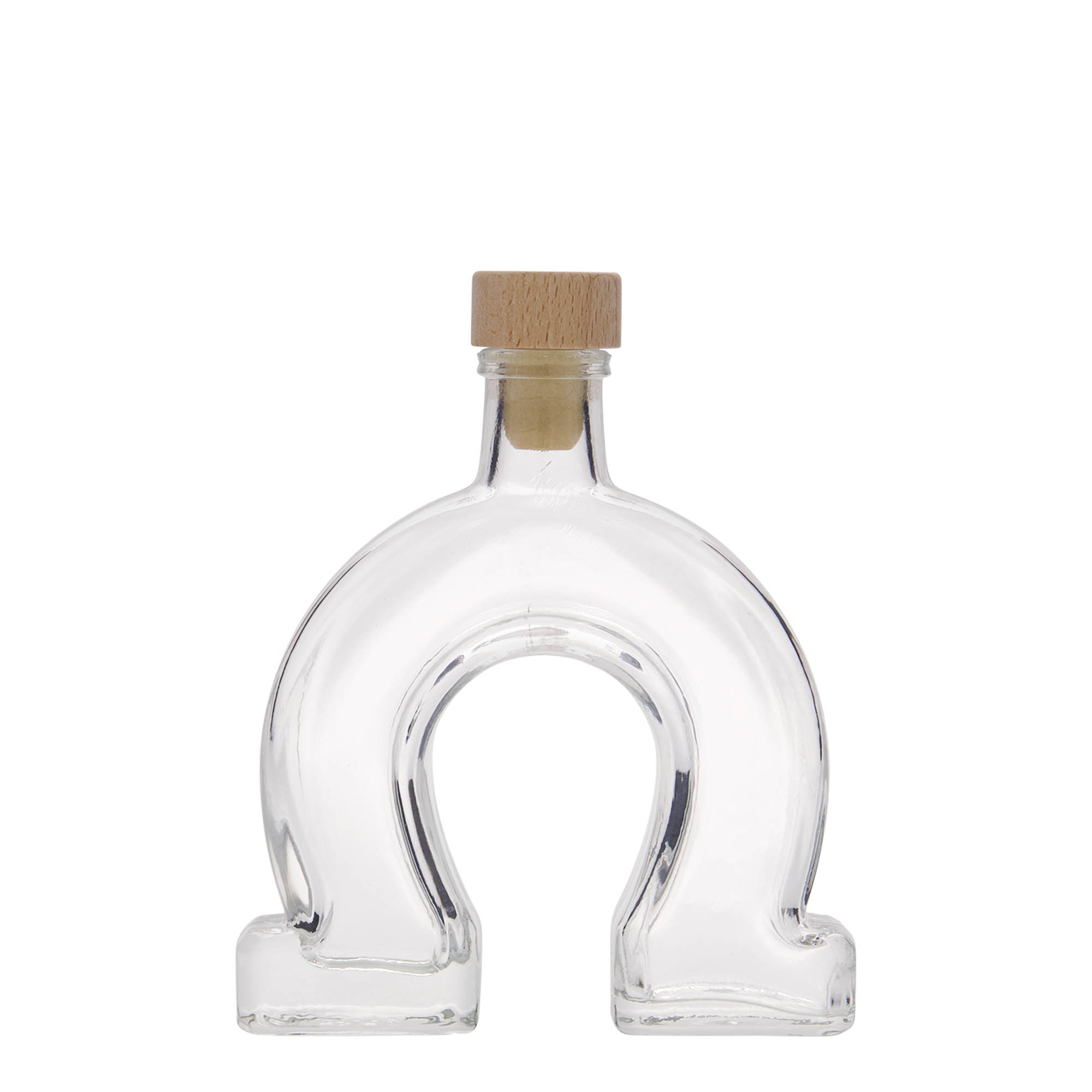 100 ml Glasflasche 'Hufeisen', Mündung: Kork 100 ml Glasflasche 'Hufeisen', Mündung: Kork