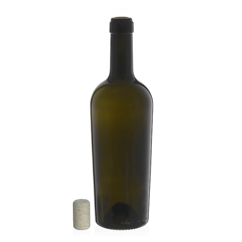 750 ml Weinflasche «Imperiale», antikgrün, Mündung: Kork