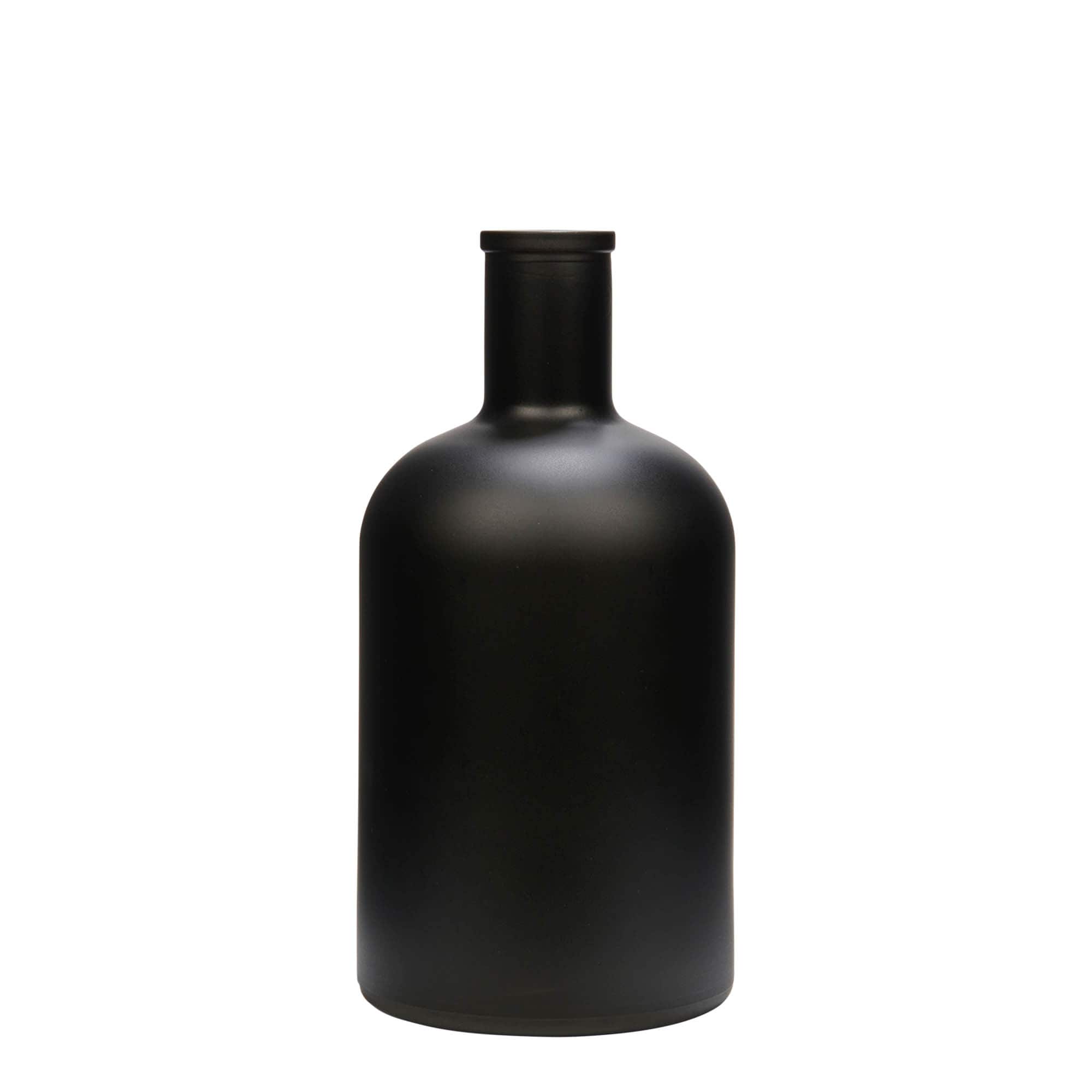 700 ml Glasflasche «Gerardino», schwarz, Mündung: Kork