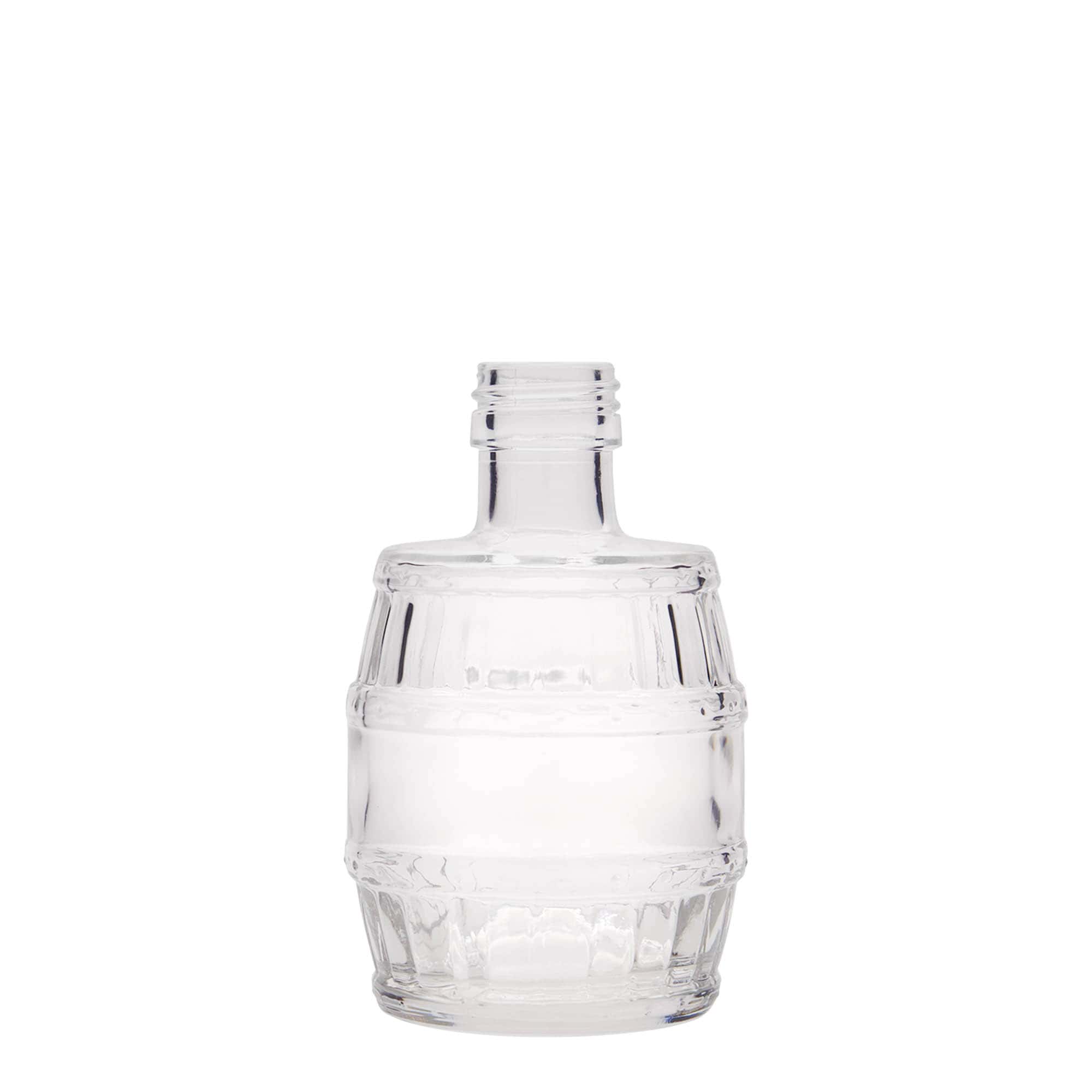 200 ml Glasflasche «Fass», Mündung: PP 28