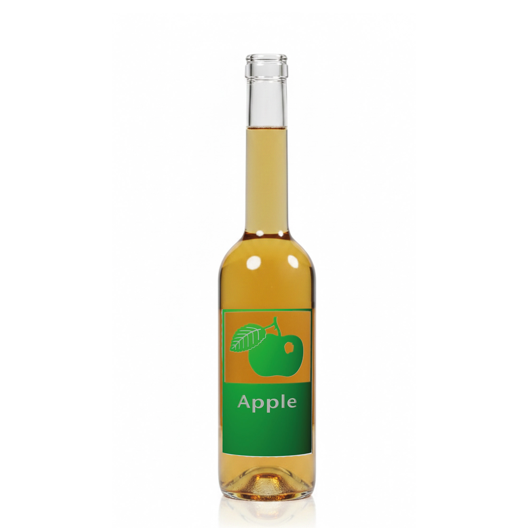 500 ml Glasflasche 'Opera', Motiv: Apple, Mündung: Kork 500 ml Glasflasche 'Opera', Motiv: Apple, Mündung: Kork