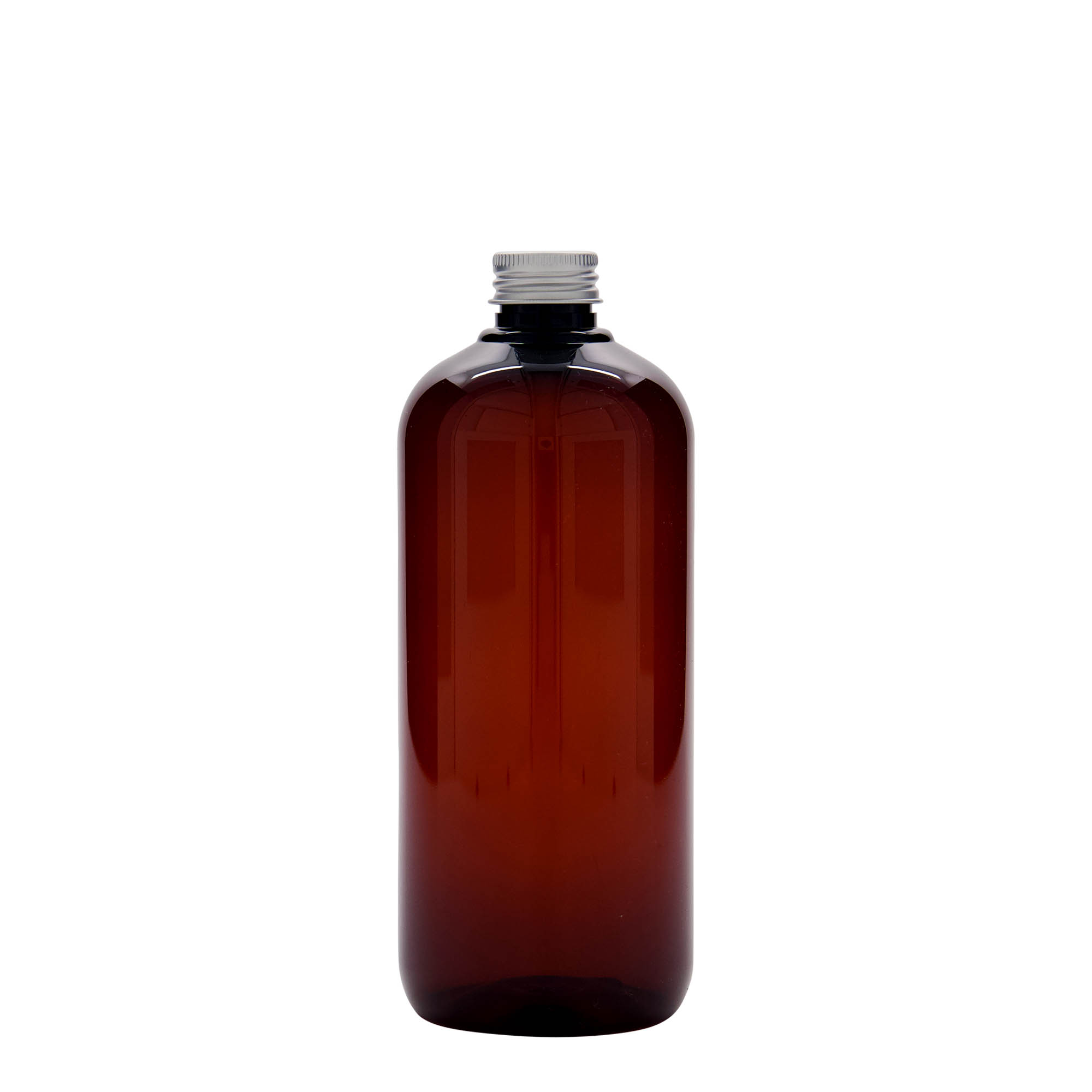 500 ml Recycling-Kunststoffflasche «Victor's Best», PCR, braun, Mündung:  24/410