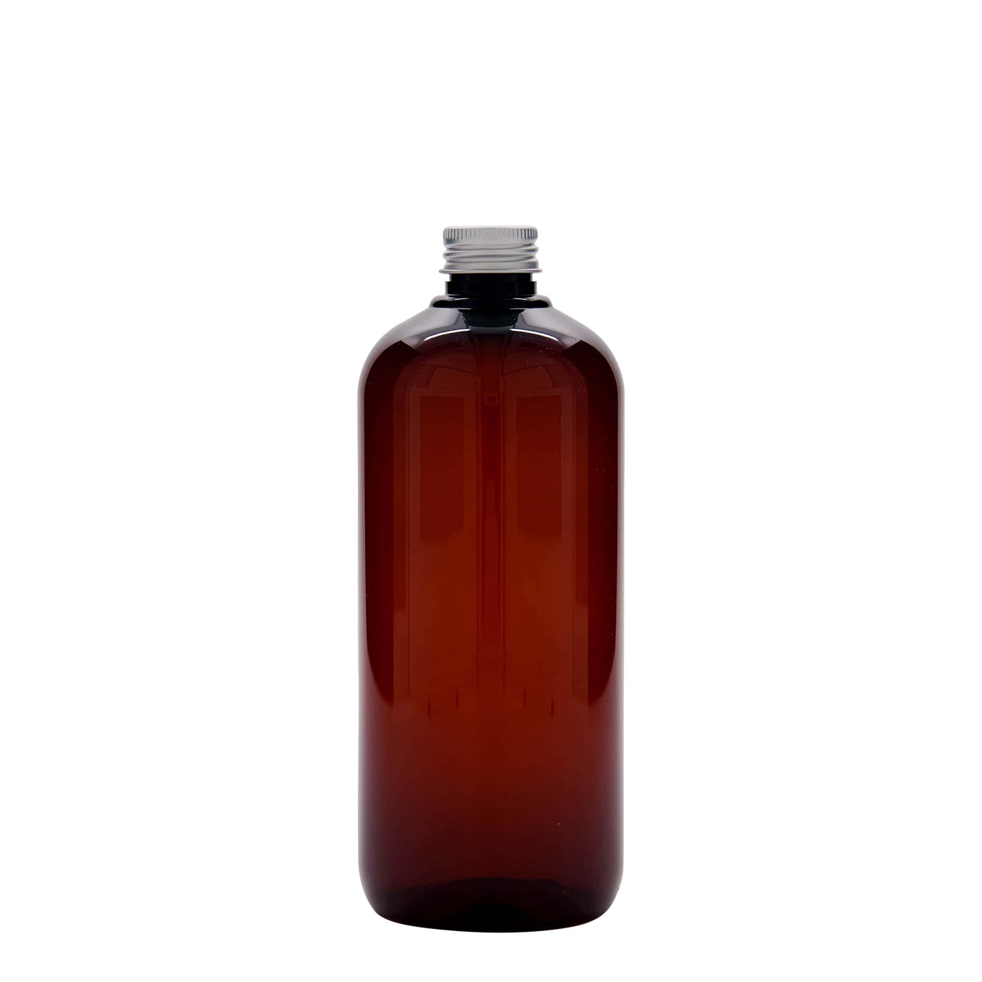 500 ml Recycling-Kunststoffflasche «Victor's Best», PCR, braun, Mündung:  24/410