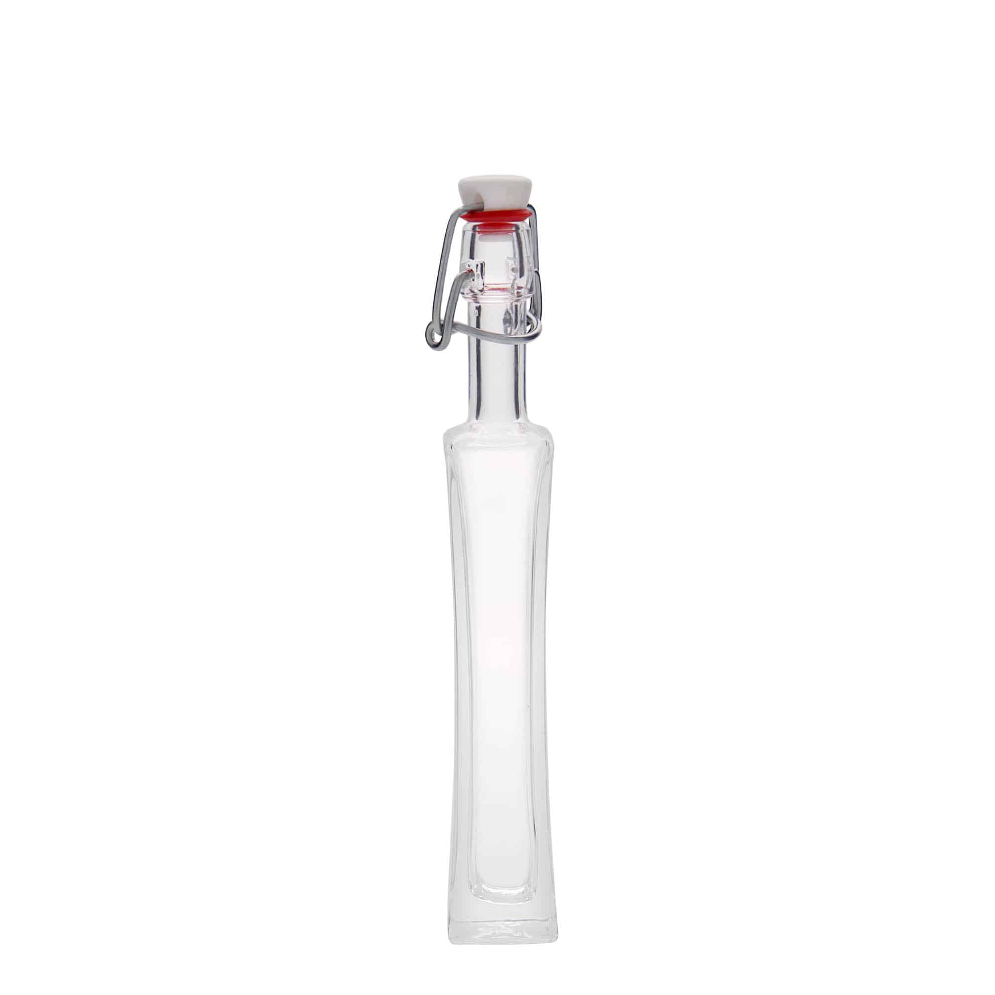40 ml Glasflasche «Koko», quadratisch, Mündung: Bügelverschluss