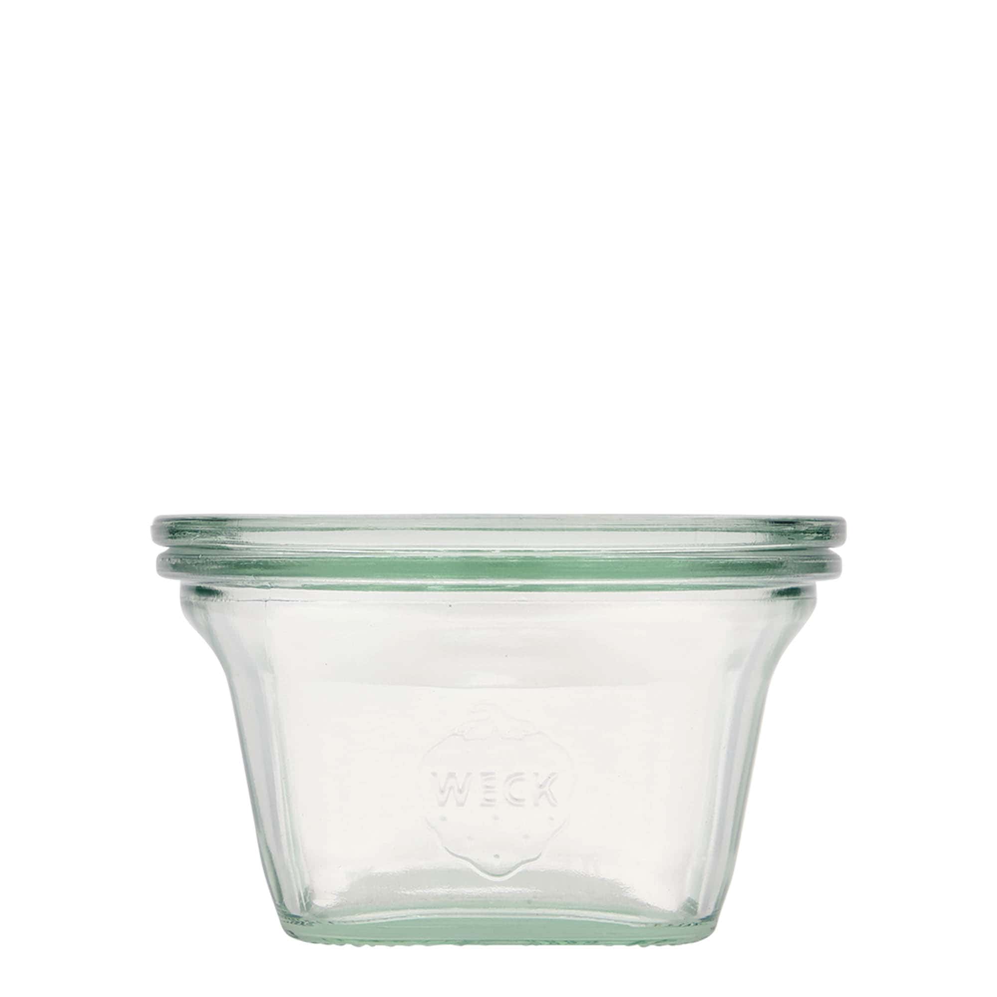 6x 290 ml WECK-Quadroglas mit Glasdeckel RR 100