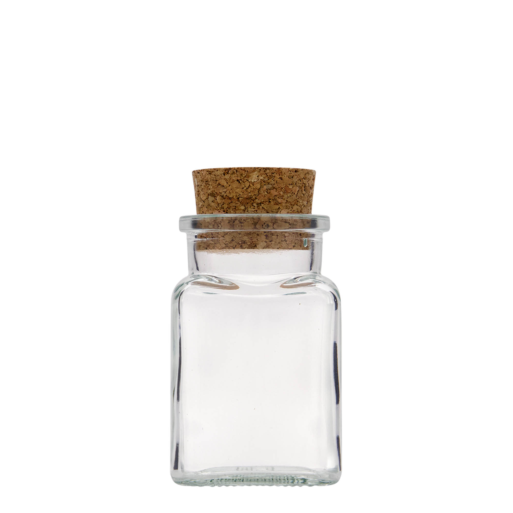 150 ml Korkenglas, quadratisch, Mündung: Kork 150 ml Korkenglas, quadratisch, Mündung: Kork