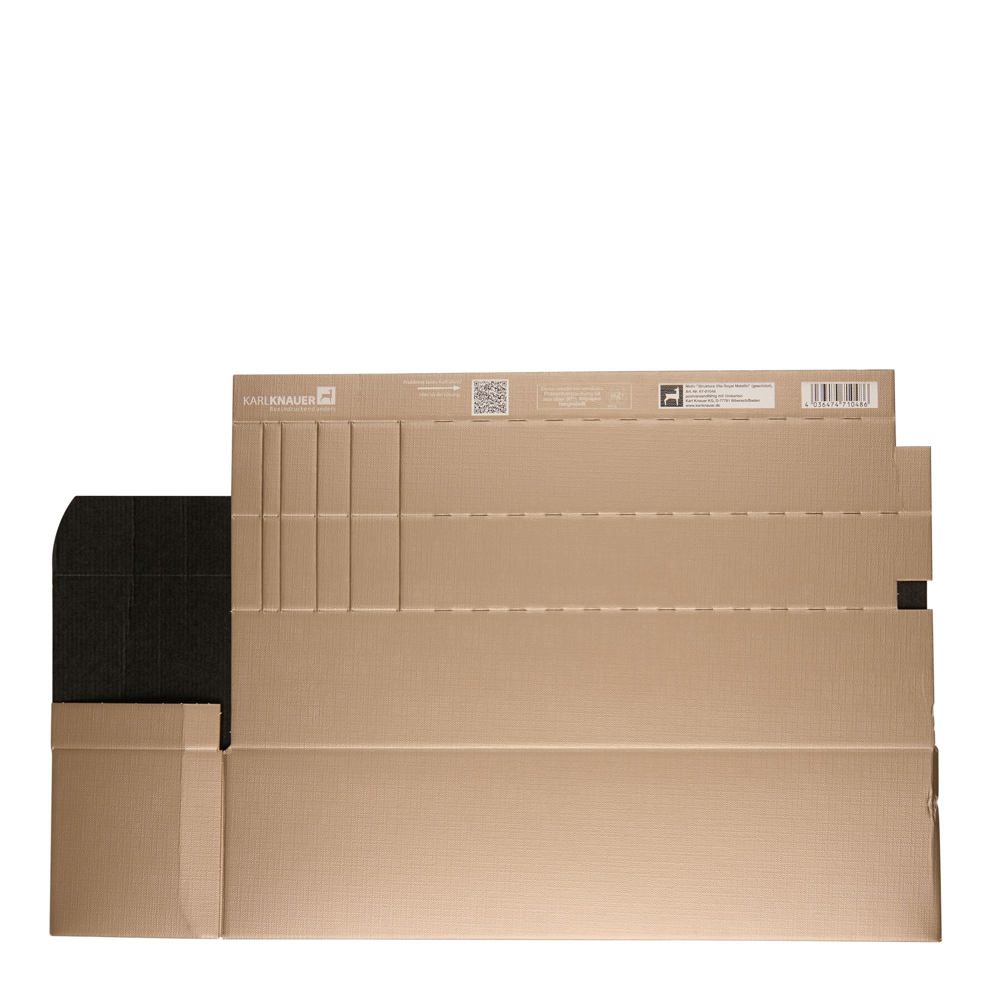 Geschenkkarton «Metallic», rechteckig, Pappe, champagner