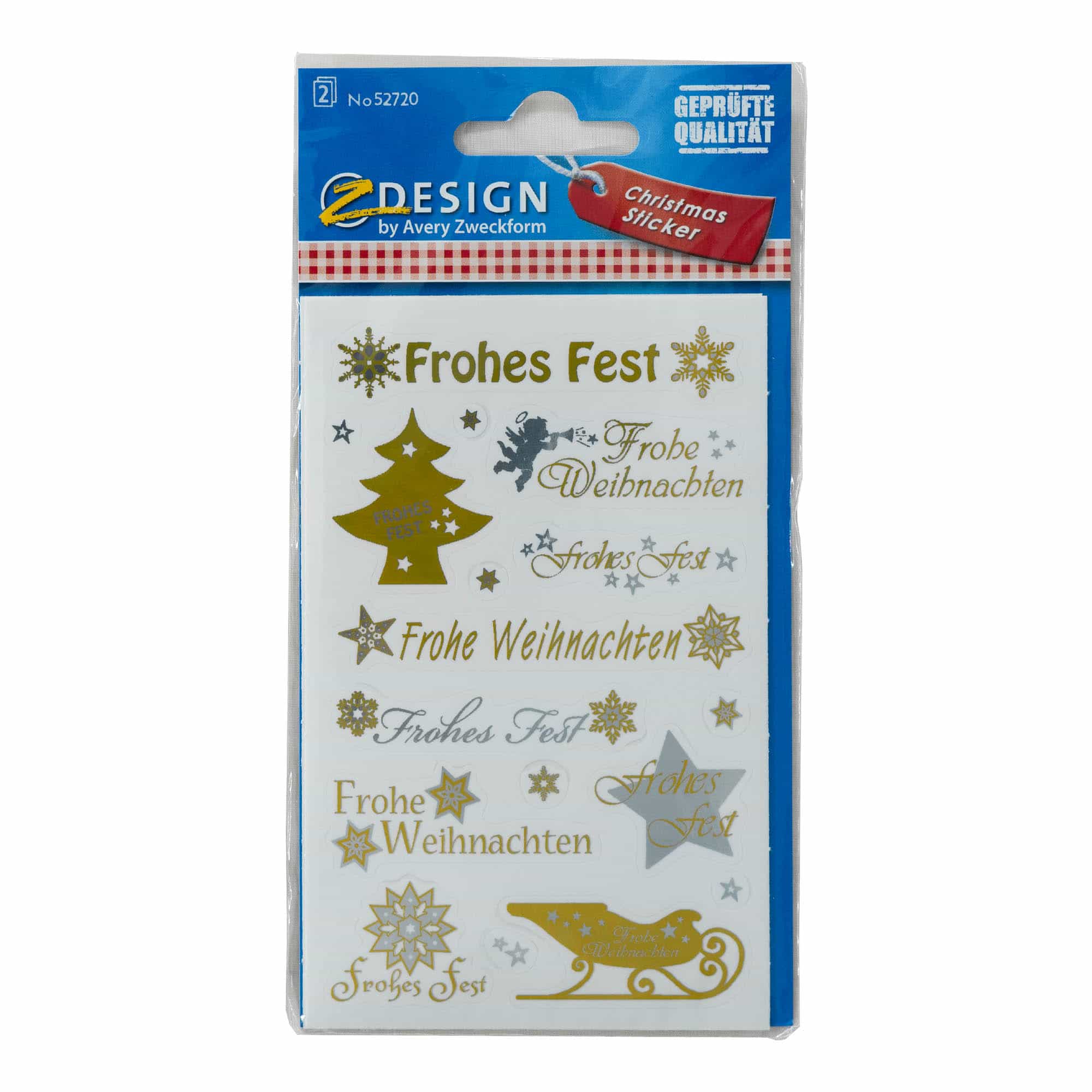 Zweckform Sticker «Weihnachten», Papier, gold-silber