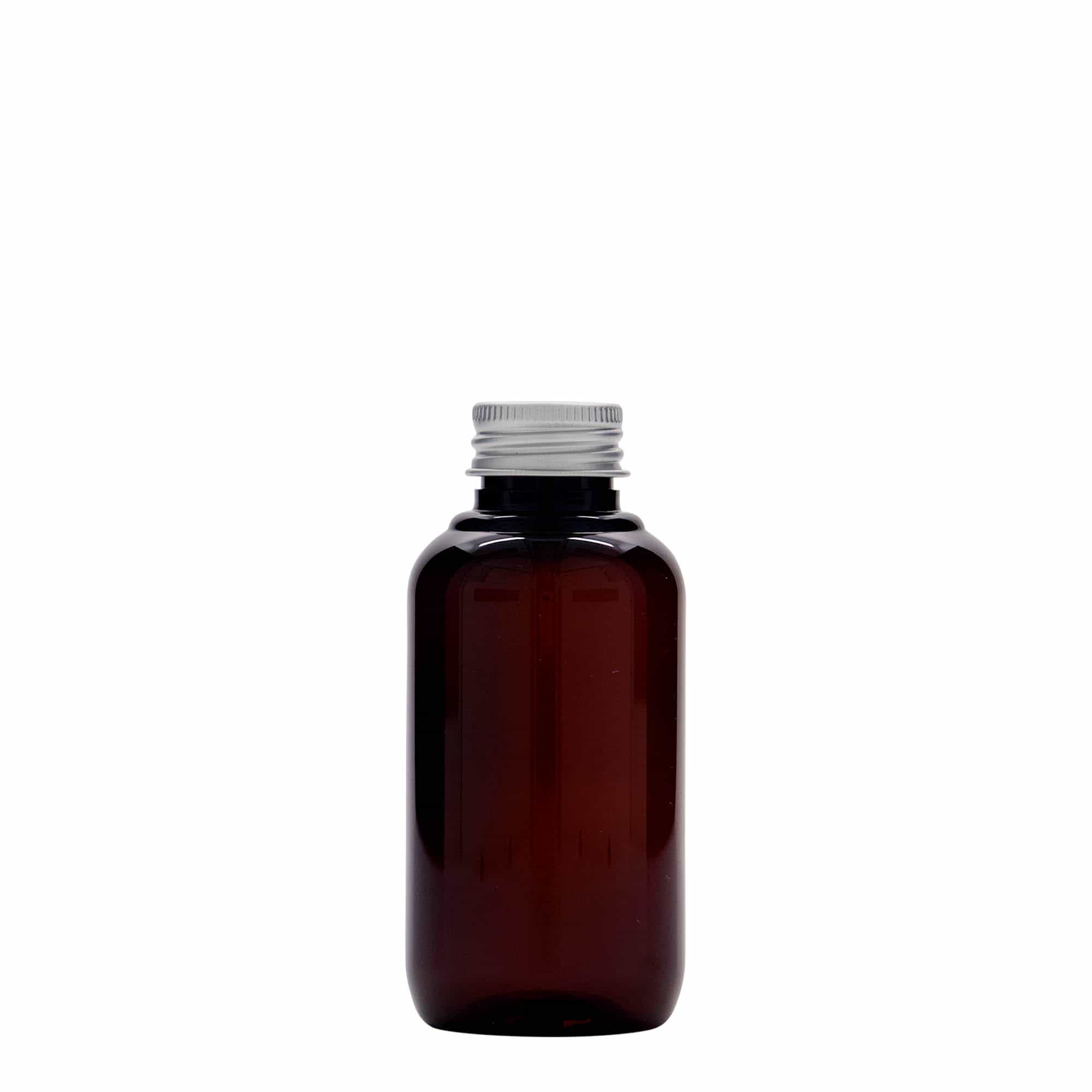 100 ml Recycling-Kunststoffflasche «Victor's Best», PCR, braun, Mündung:  24/410