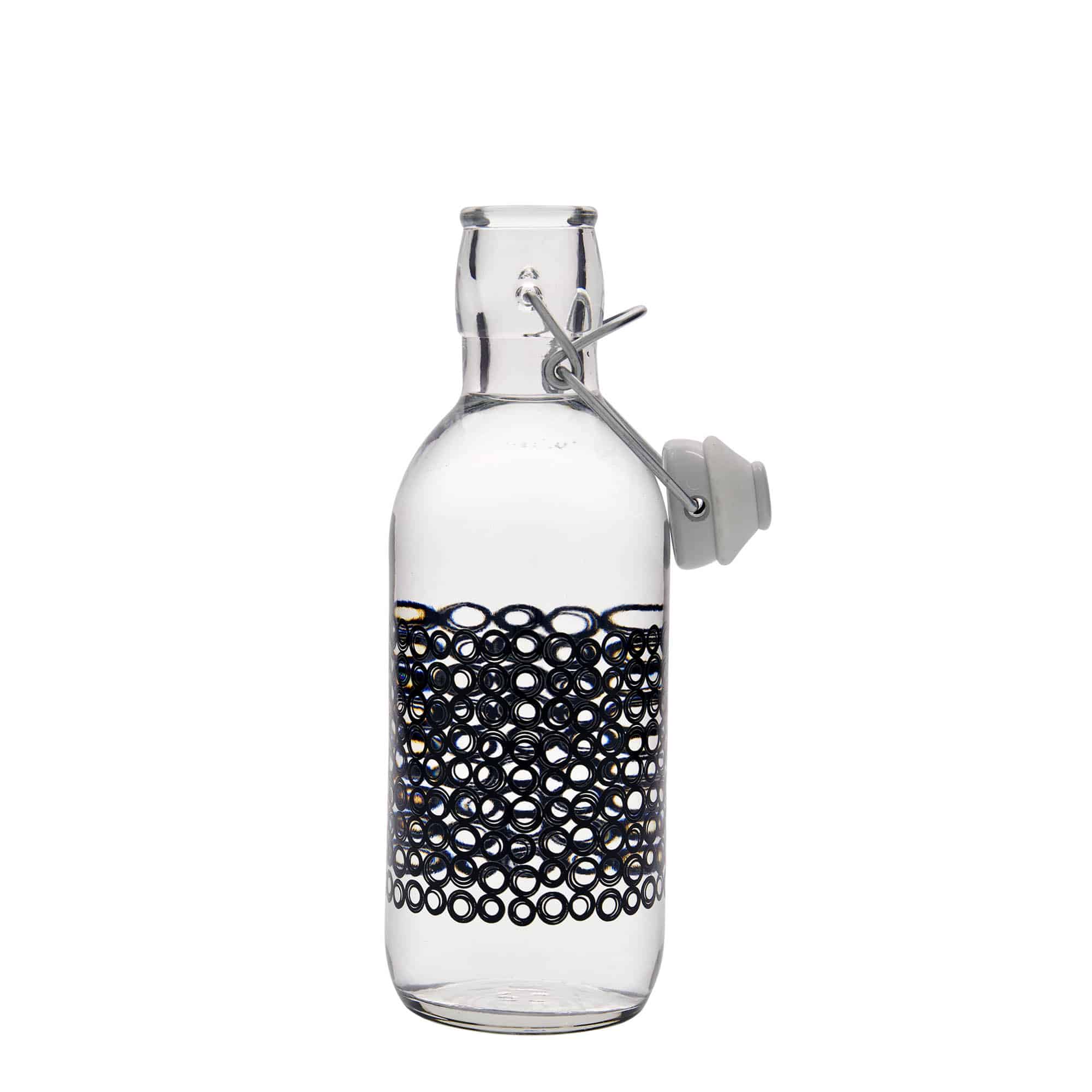 500 ml Glasflasche «Emilia», Motiv: Circola nero, Mündung: Bügelverschluss