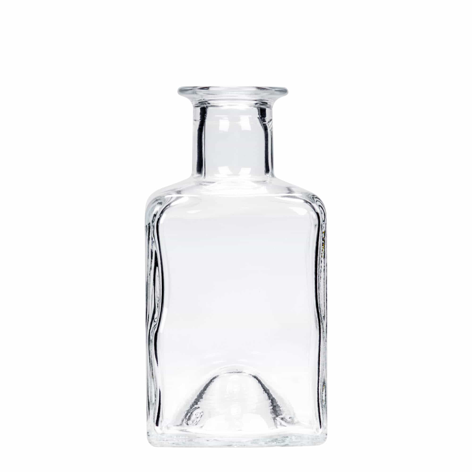 200 ml Glasflasche 'Kubica', quadratisch, Mündung: Kork 200 ml Glasflasche 'Kubica', quadratisch, Mündung: Kork