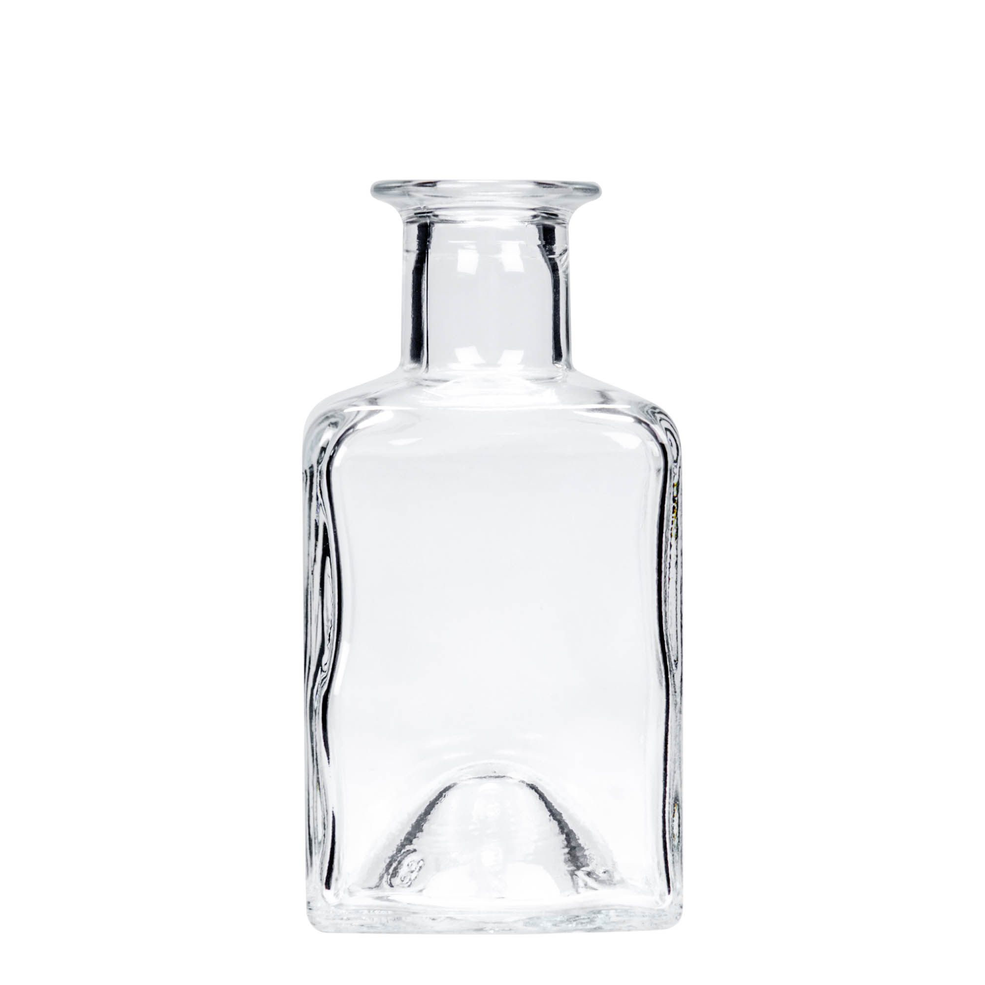 200 ml Glasflasche «Kubica», quadratisch, Mündung: Kork