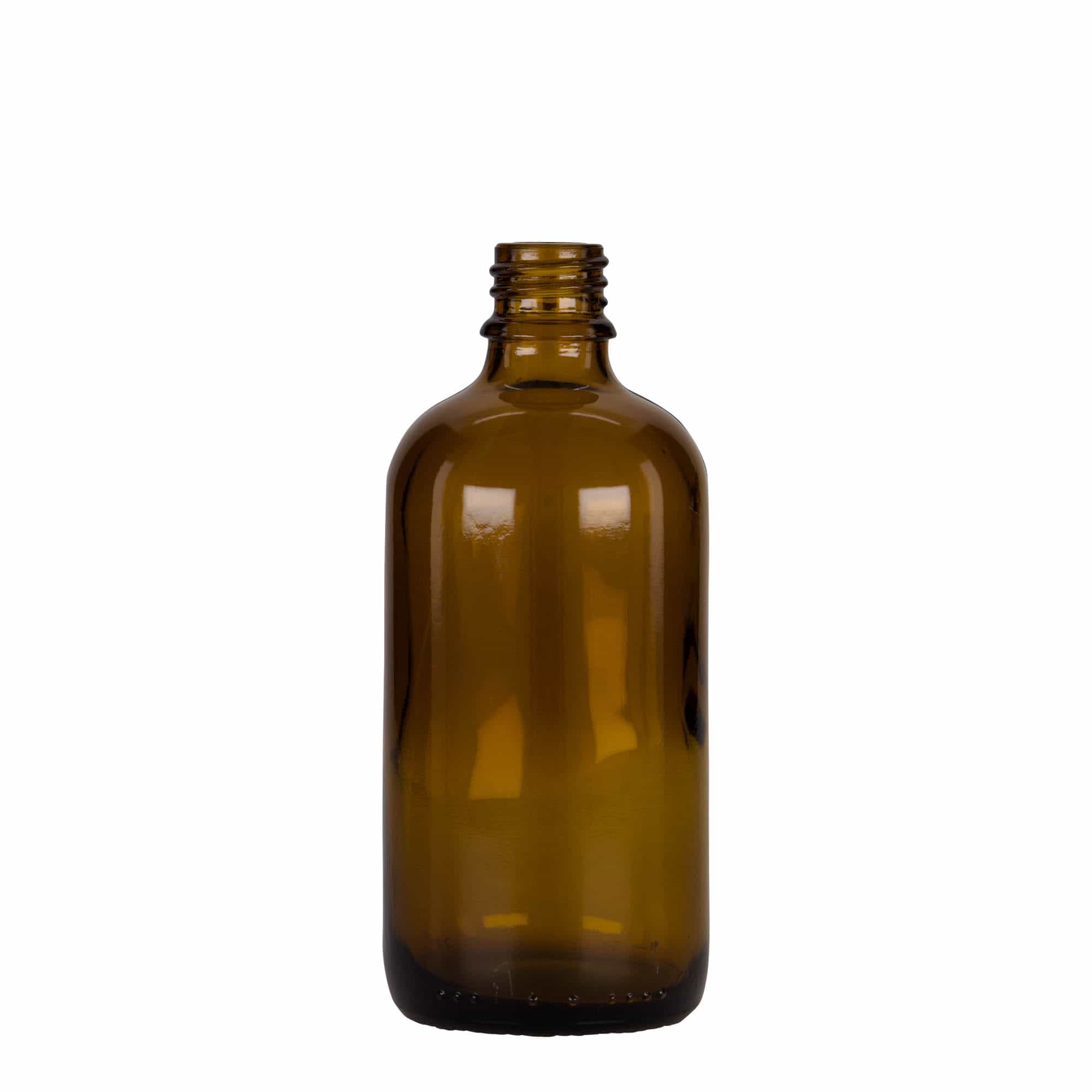100 ml Pipettenflasche Medizin, Glas, braun-schwarz, Mündung: DIN 18 100 ml Pipettenflasche Medizin, Glas, braun-schwarz, Mündung: DIN 18