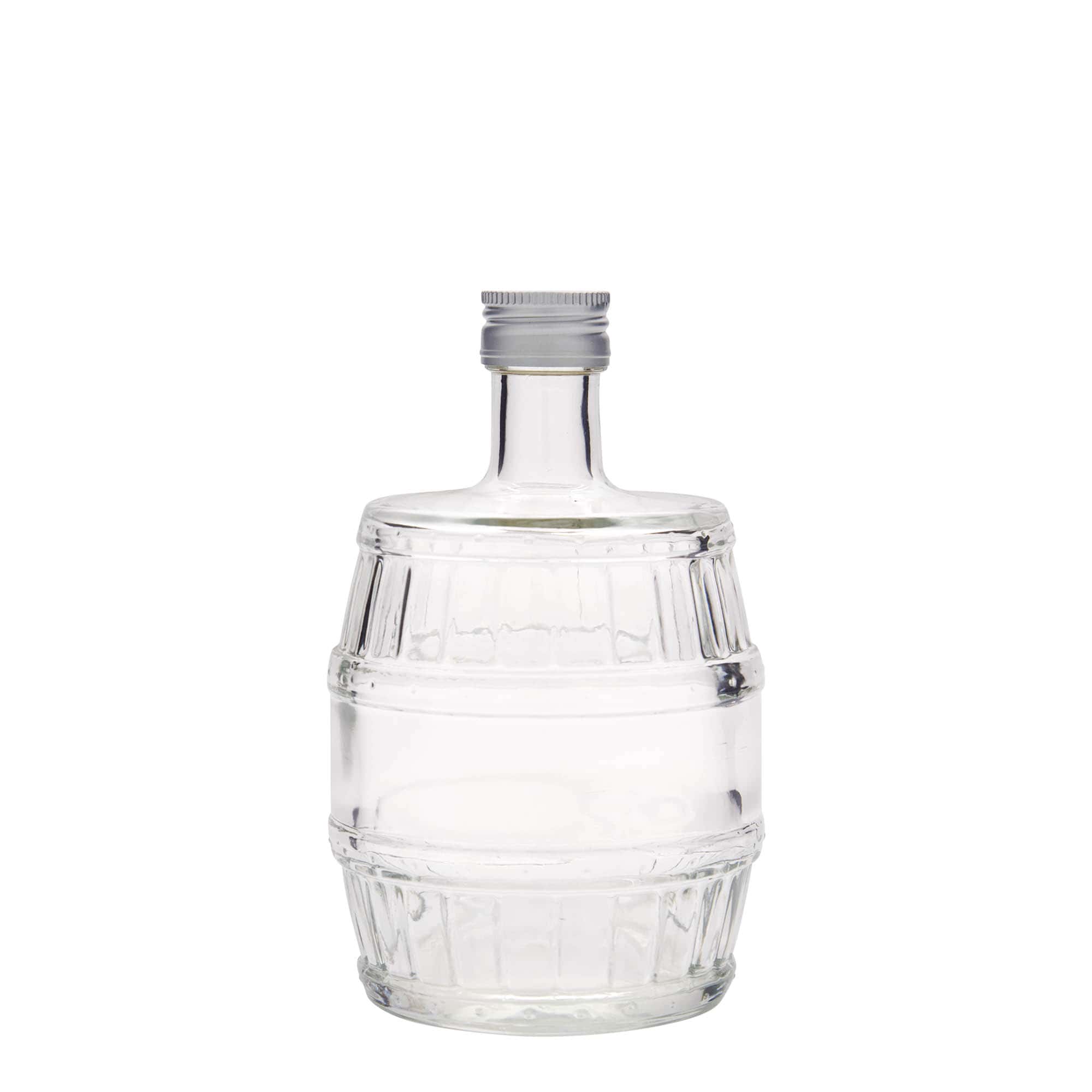 500 ml Glasflasche «Fass», Mündung: PP 28