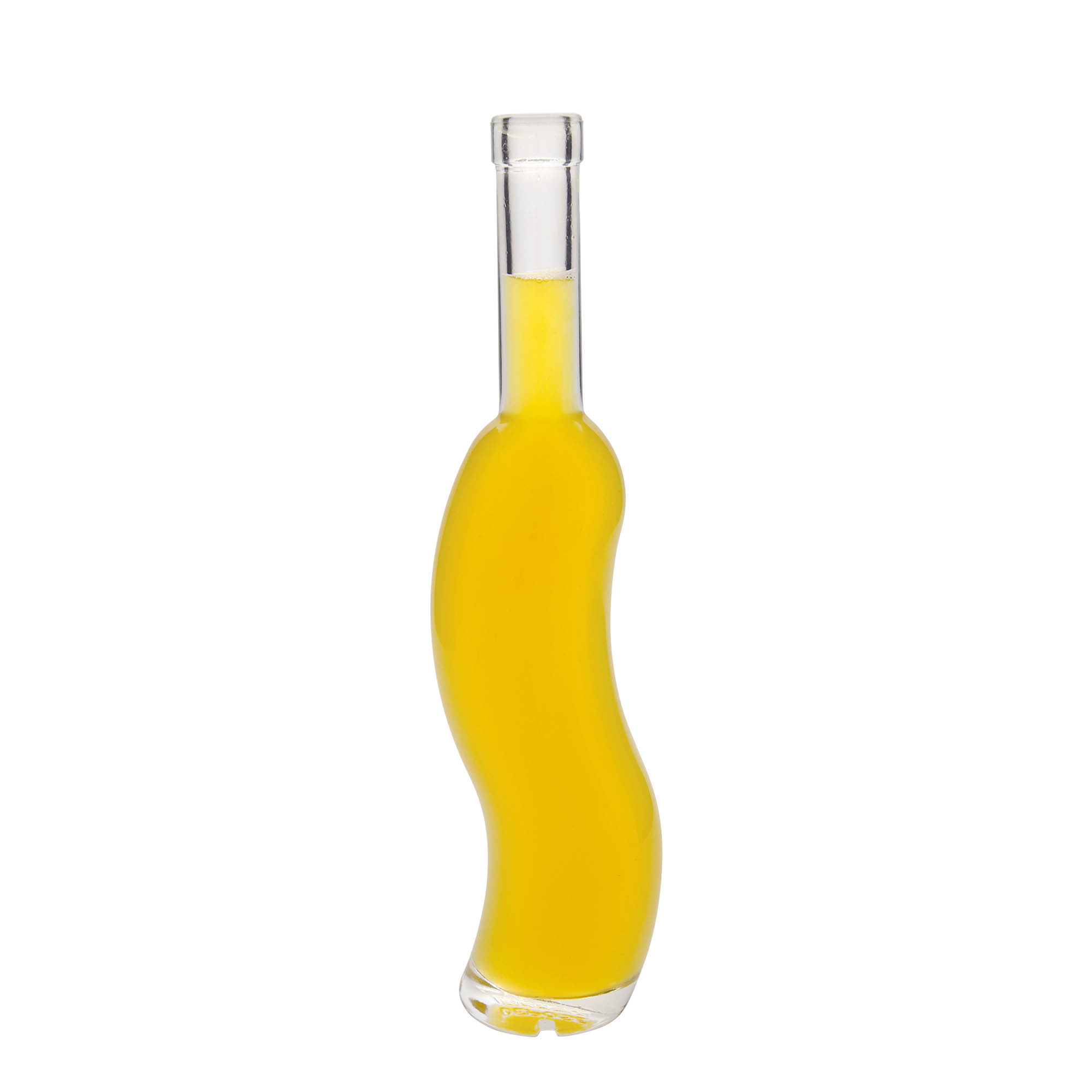 350 ml Glasflasche «La-Ola», halbrund, Mündung: Kork