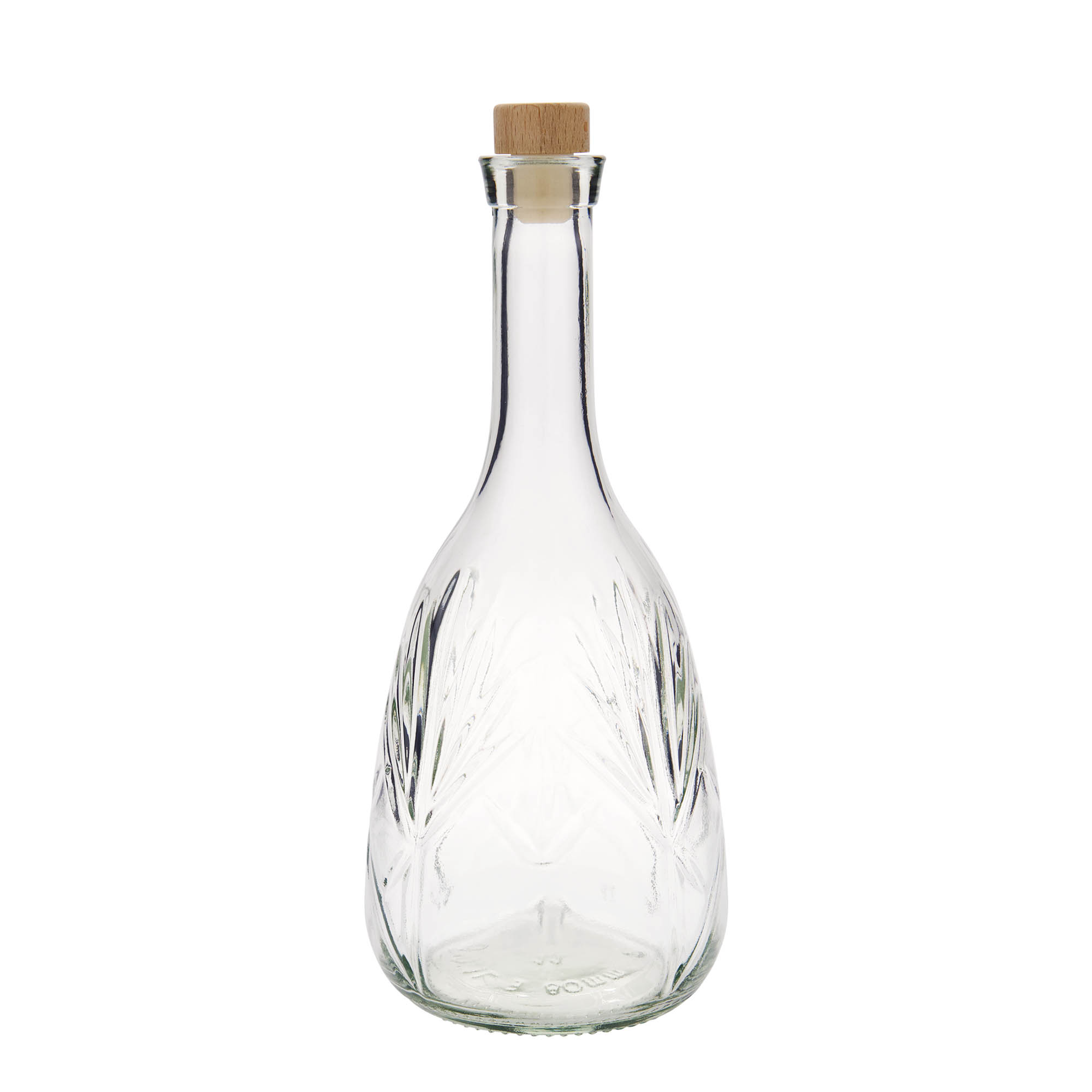 1.000 ml Glasflasche «Reliefa», Mündung: Kork